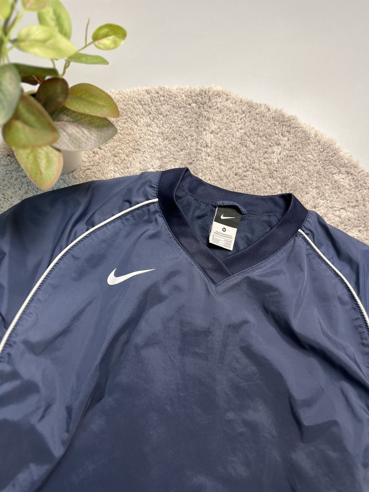 Nike × Vintage Vintage Y2K Nike Heavy Nylon Drill Sweatshirt Size US M / EU 48-50 / 2 - 2 Thumbnail