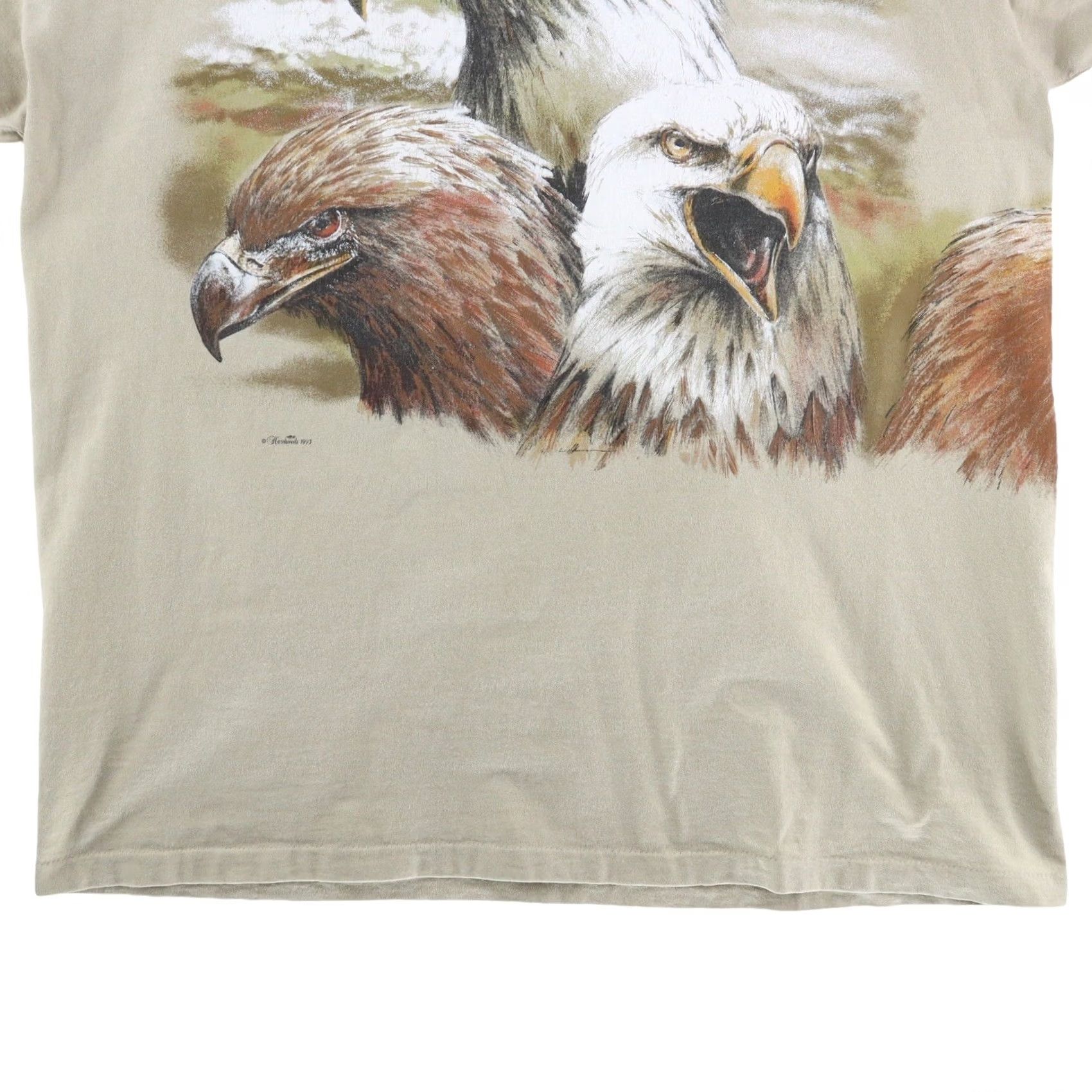 Elwood Vintage Hazelwood Eagles All Over Print Single Stitch Shirt XL Men's Beige 90s Flagship Mens Size US XL / EU 56 / 4 - 6 Thumbnail