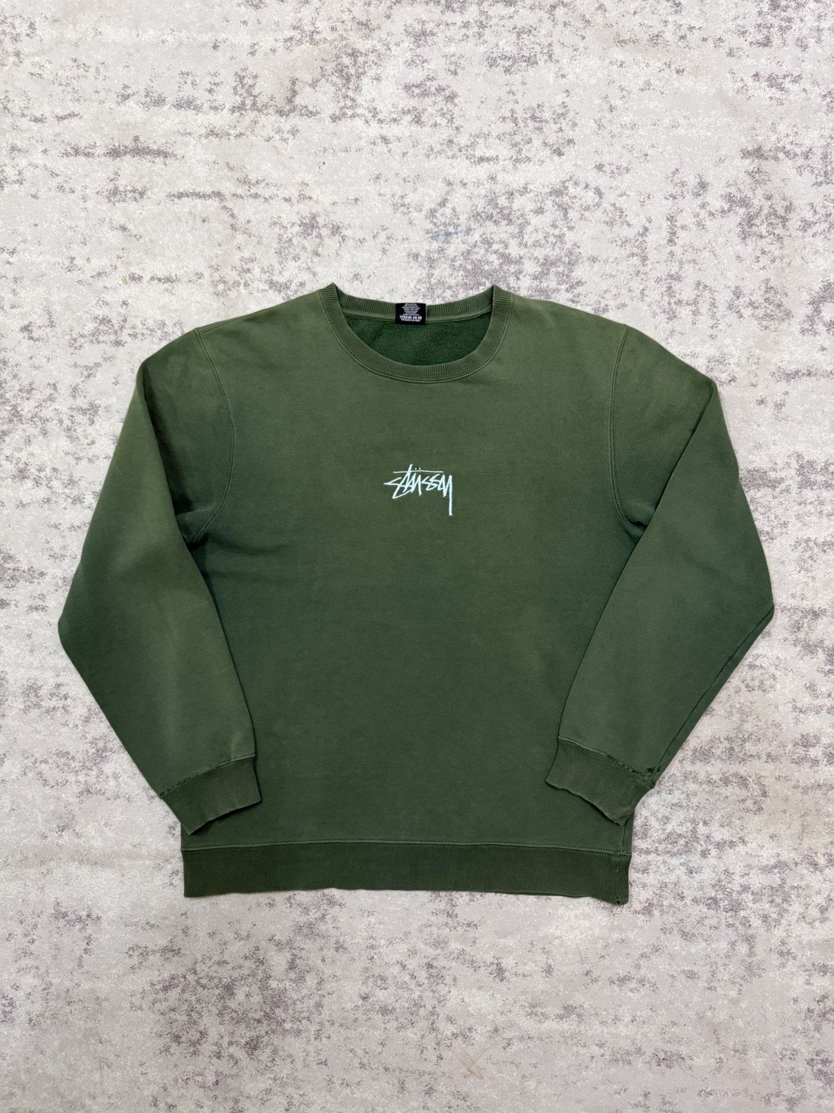 Stussy Stussy Emdroidery Center Logo Distressed Sweatshirt Size US XL / EU 56 / 4 - 3 Thumbnail