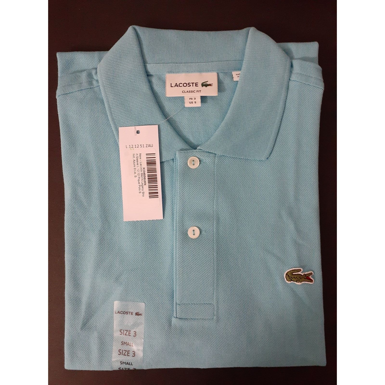 Lacoste Lacoste Mens Legacy Short Sleeve L.12.12 Pique Polo Blue S Size US S / EU 44-46 / 1 - 2 Thumbnail