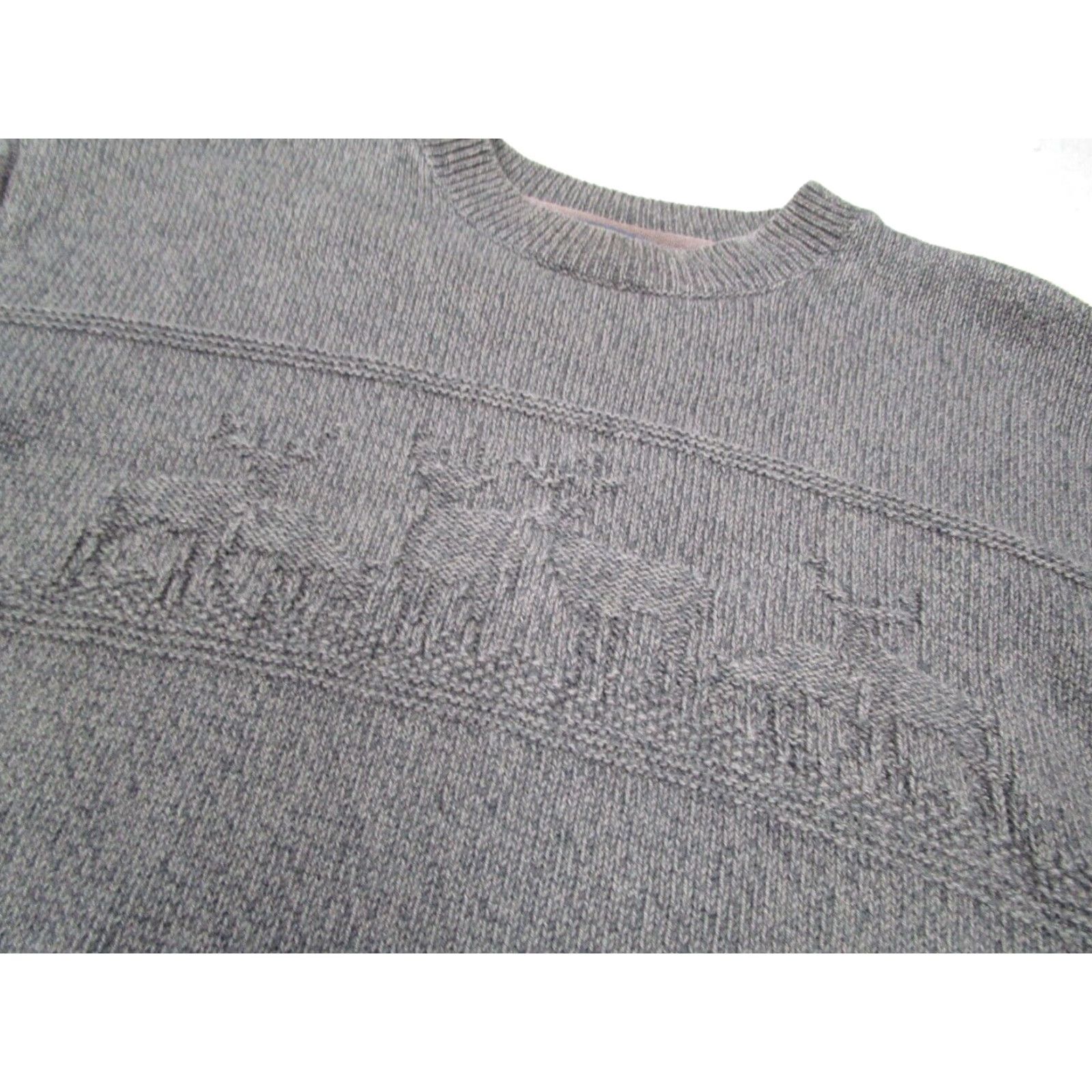 Vintage VINTAGE Woolrich Deer Embroidered Pullover Sweater Mens XL Gray Crew Neck Size US XL / EU 56 / 4 - 3 Thumbnail
