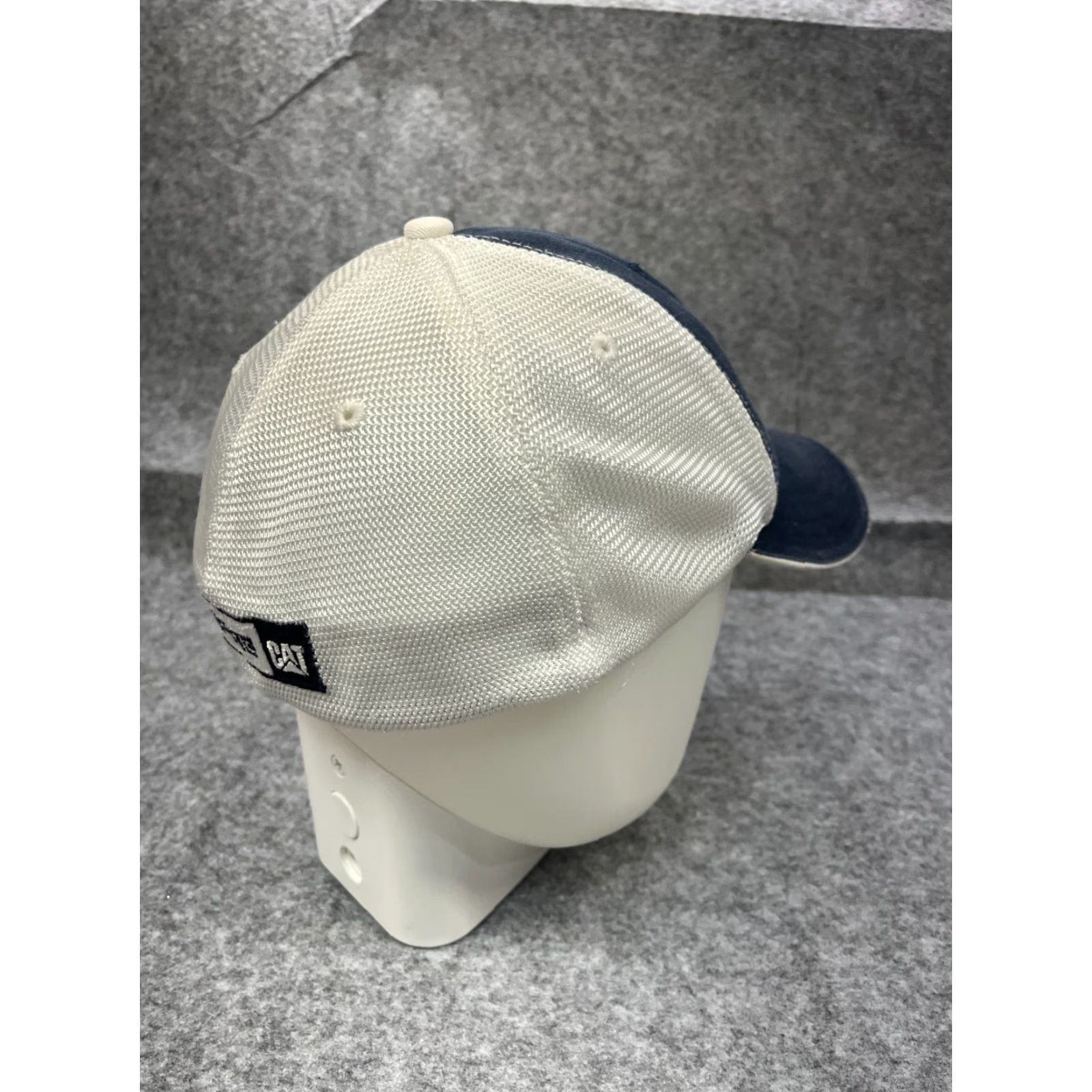 Vintage CAT Hat Cap Fitted Adult Blue Trucker Hat CAT Men Cotton Polyester Twill Work Logo Construction 90s? (Oops can't add) Size ONE SIZE - 7 Thumbnail