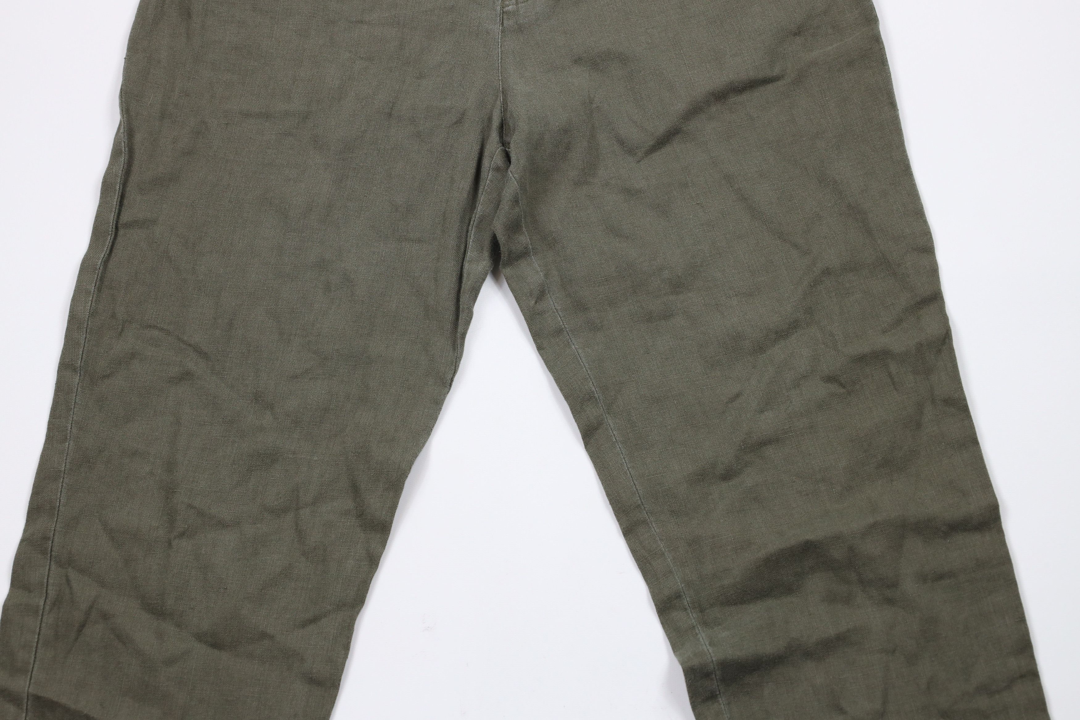 Ralph Lauren × Vintage Vintage 90s Ralph Lauren Relaxed Fit Linen Chino Pants Green Size 32" / US 10 / IT 46 - 3 Thumbnail