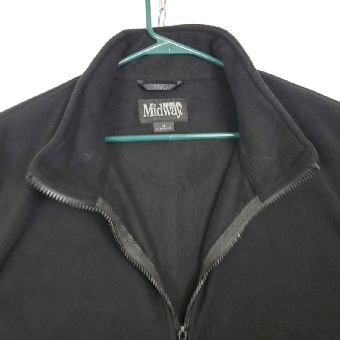 Vintage Midway USA Black Full Zip Vest Fleece Hunting Shooting Men's XL Zip Pockets Size US XL / EU 56 / 4 - 4 Thumbnail