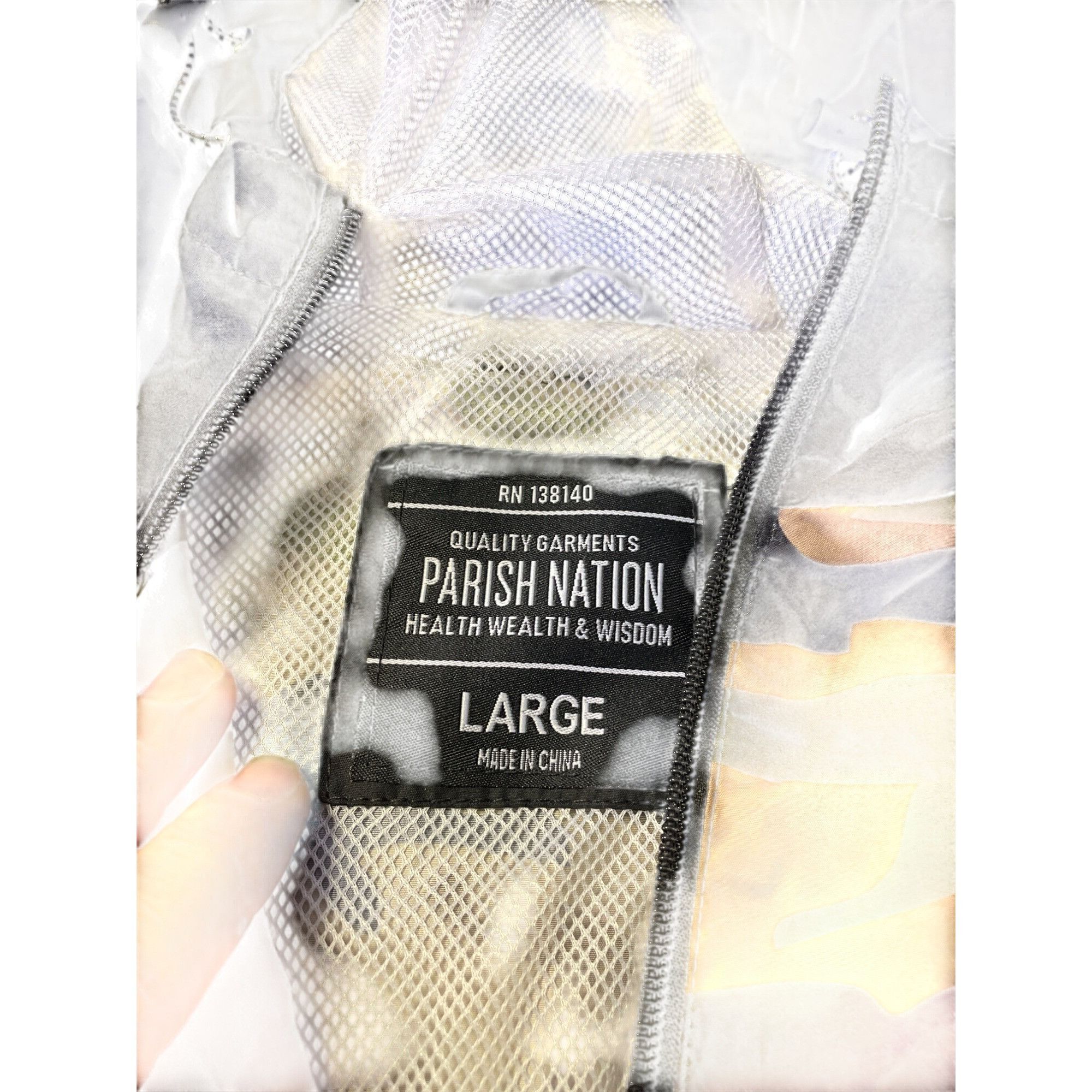 Parish Nation Parish Nation PN Mens Black & White Camo Windbreaker Hoodie Size US L / EU 52-54 / 3 - 2 Thumbnail