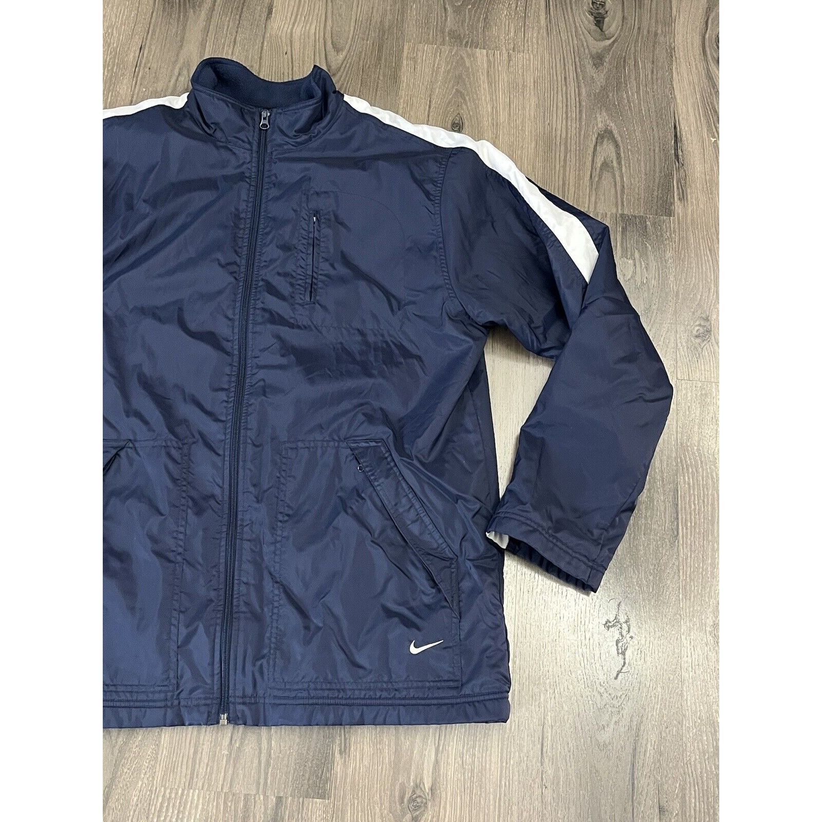 Nike Vintage Nike Jacket Fleece Lined 90s Mens Large Blue White S Size US L / EU 52-54 / 3 - 2 Thumbnail