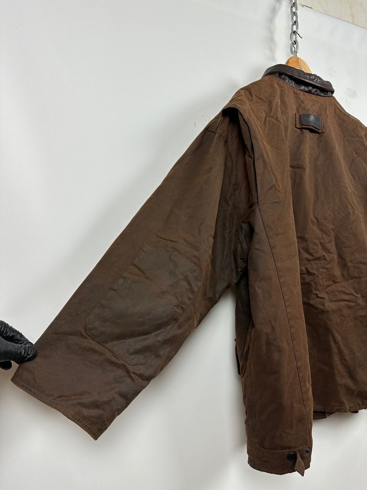 Barbour Vintage Barbour Bushman Brown Waxed Heavy Coat Jacket Size US XL / EU 56 / 4 - 19 Thumbnail