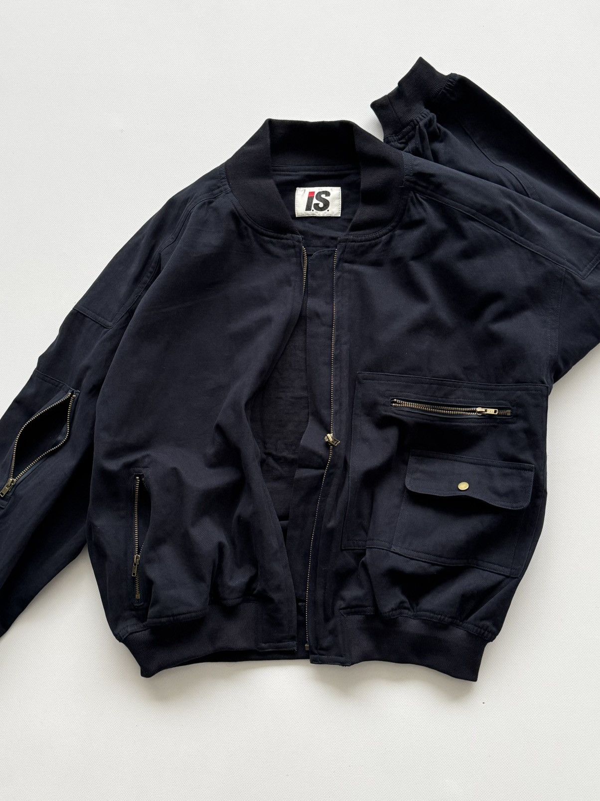 Issey Miyake 1980s Vintage Issey Miyake Sport 'Care Label' Bomber Jacket Size US M / EU 48-50 / 2 - 4 Thumbnail