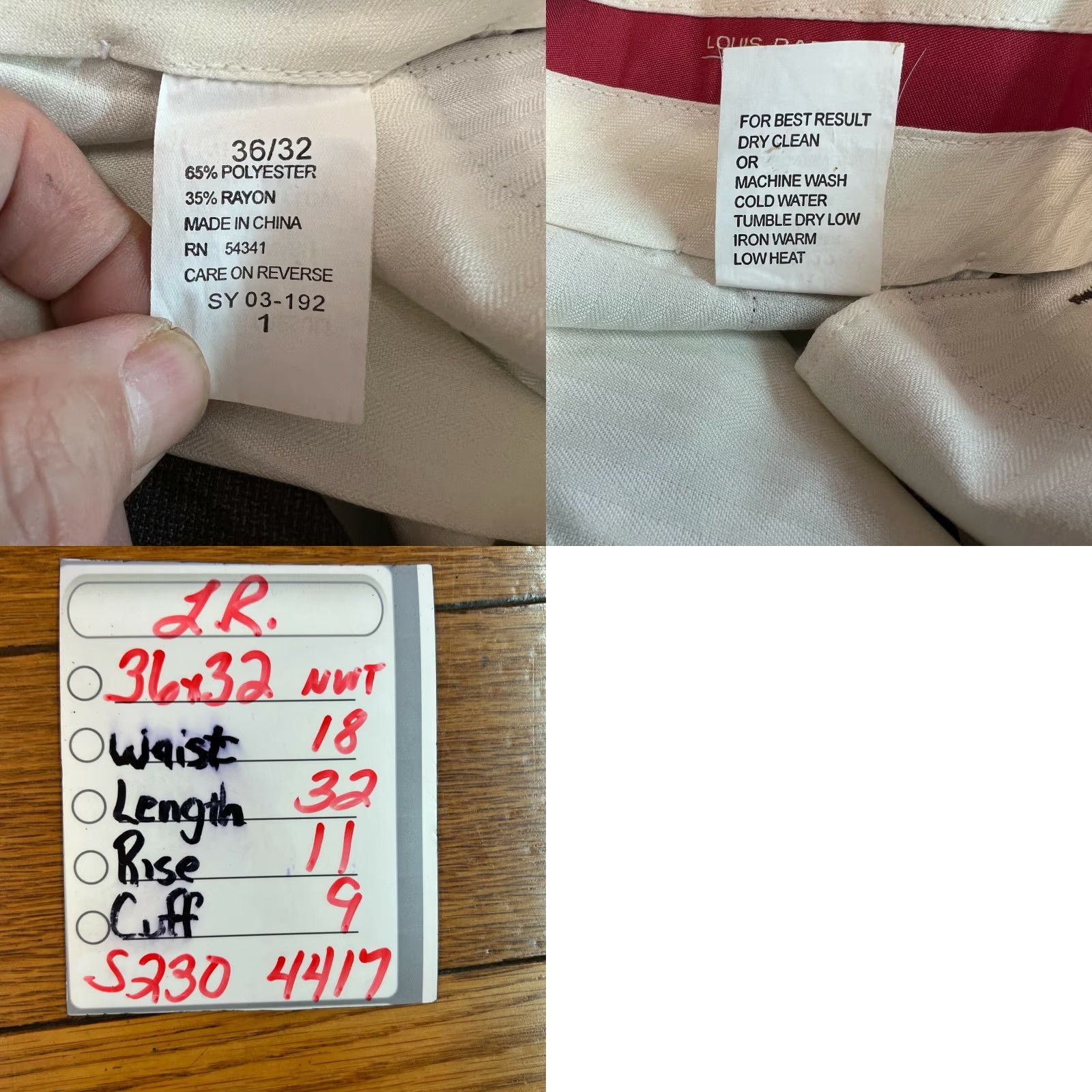 Louis Raphael Men Dress Pant Straight Mid Rise Chocolate Brown 36X32 Pant Formal Casual Bro wn?