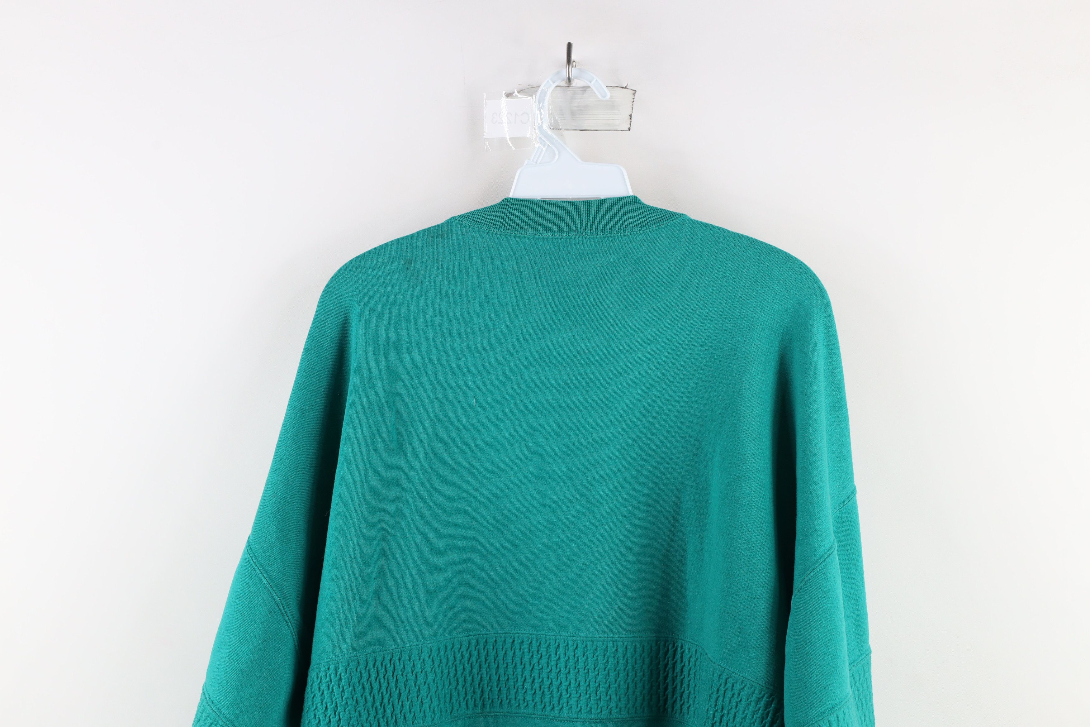 Vintage Vintage 90s Streetwear Blank Crewneck Sweatshirt Teal Size US XL / EU 56 / 4 - 12 Thumbnail