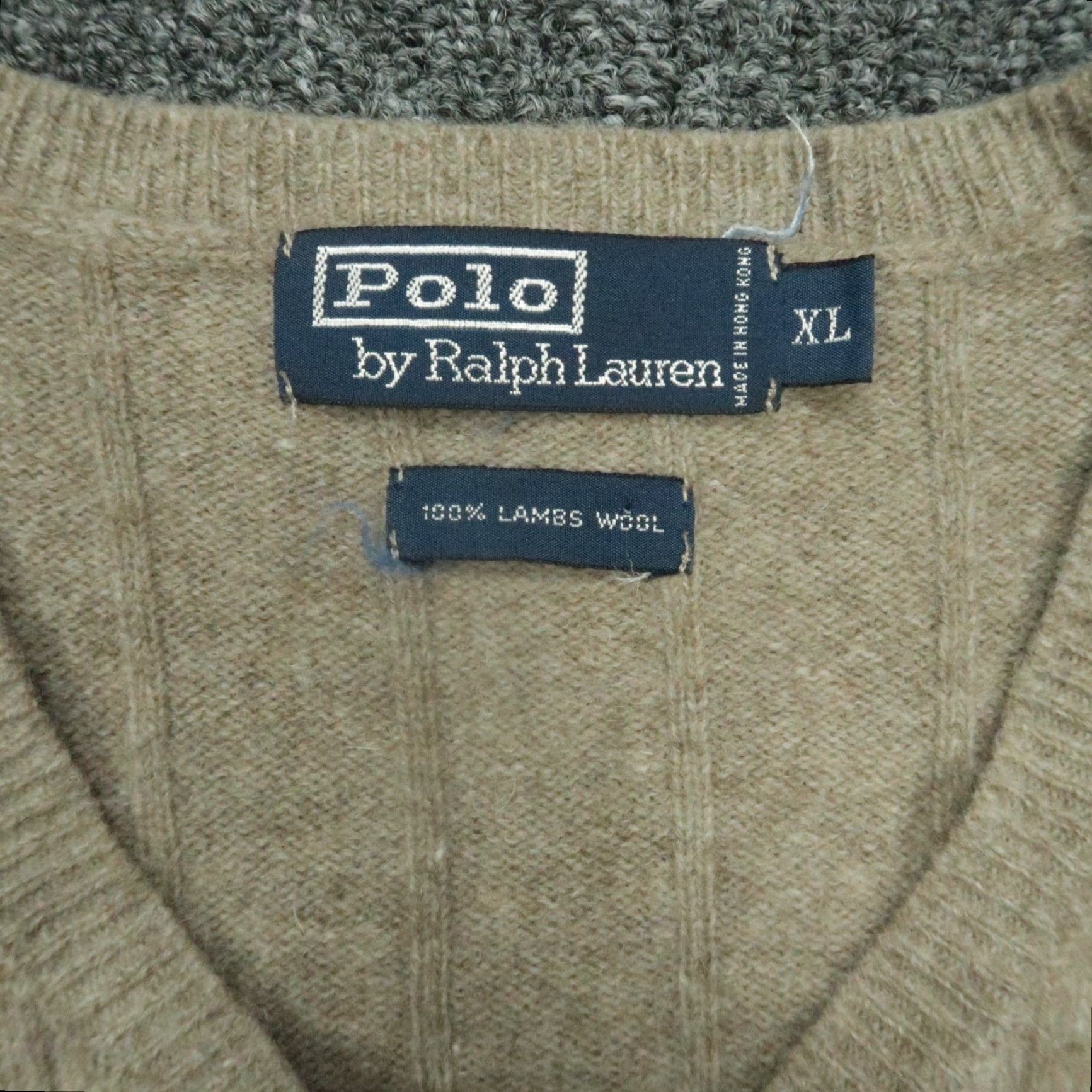 Polo Ralph Lauren VINTAGE Polo Ralph Lauren Sweater Vest Mens XL Beige Wool V-Neck Casual Dress Size US XL / EU 56 / 4 - 3 Thumbnail