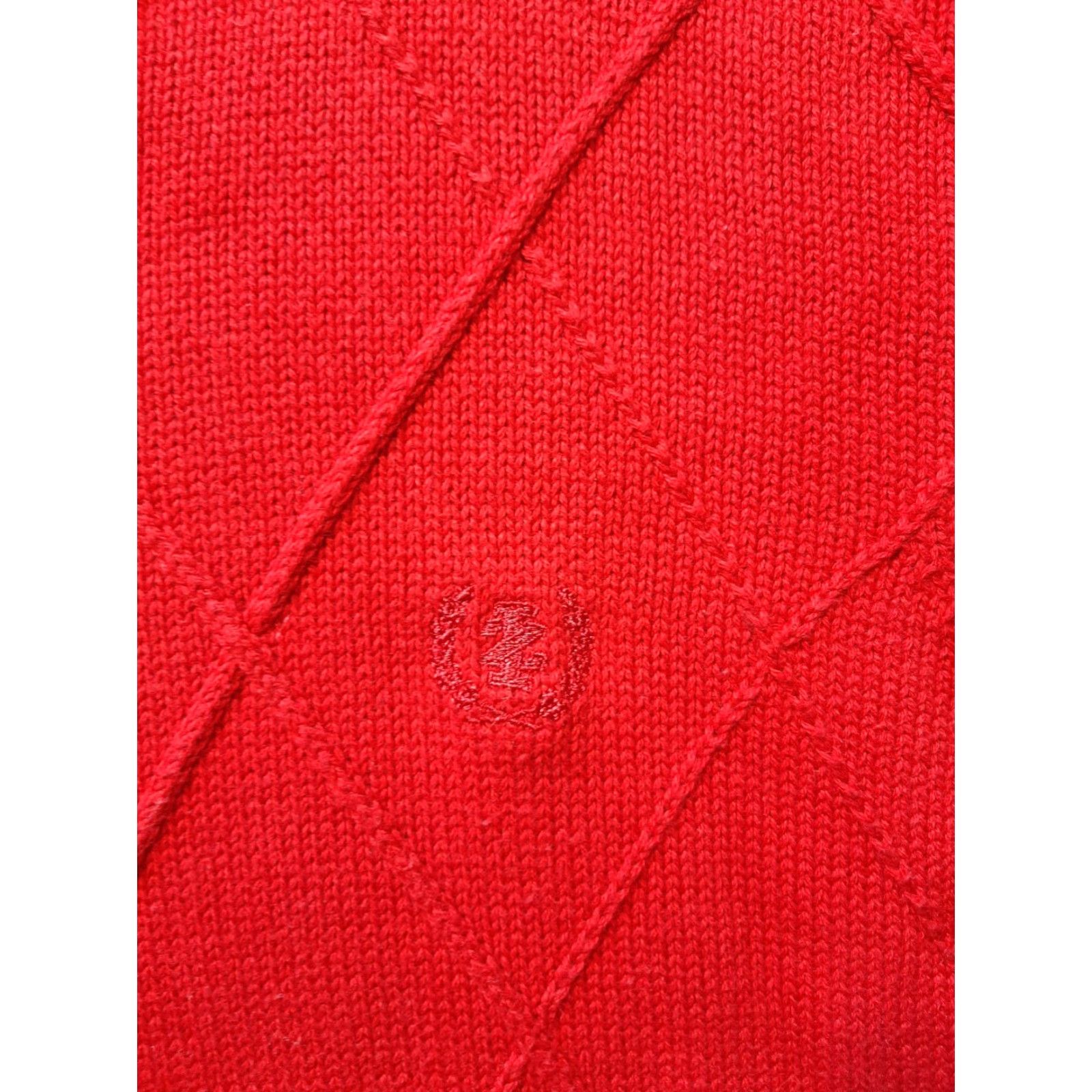 Izod VINTAGE Izod Mens Sweater XL Red Long Sleeve Cotton Knit Size US XL / EU 56 / 4 - 2 Thumbnail