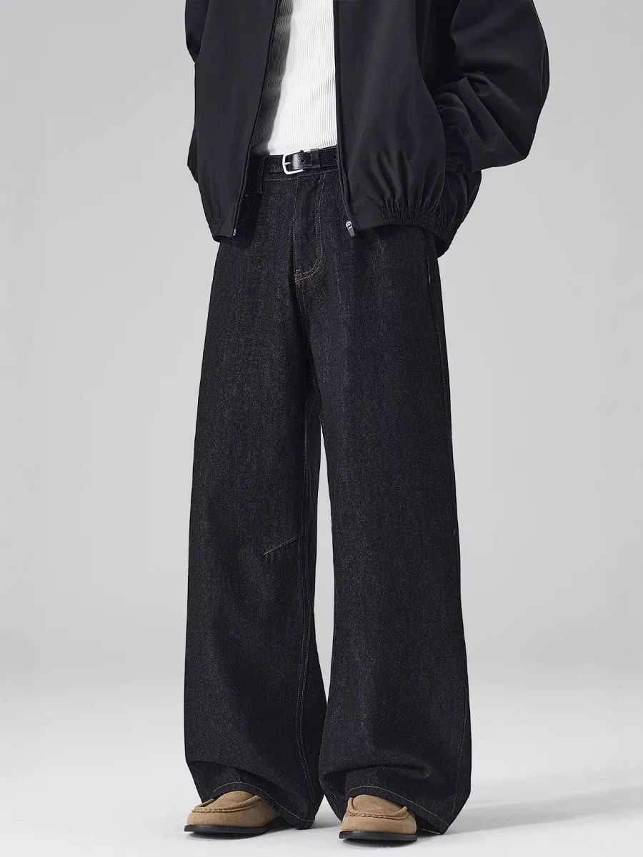 Japanese Brand Men's high-street patchwork straight loose jeans Size US 32 / EU 48 - 3 Thumbnail