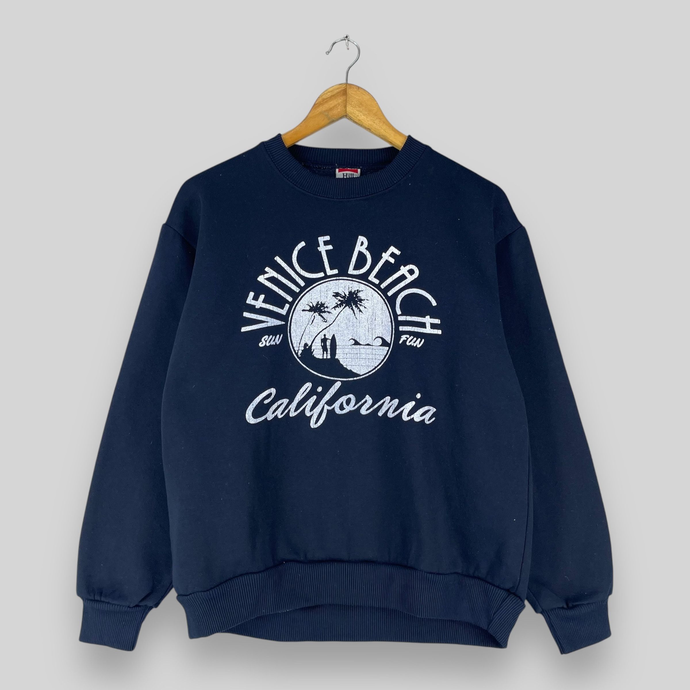 Vintage Vintage VENICE BEACH California Spellout Printed Sweatshirt Size US S / EU 44-46 / 1 - 1 Thumbnail