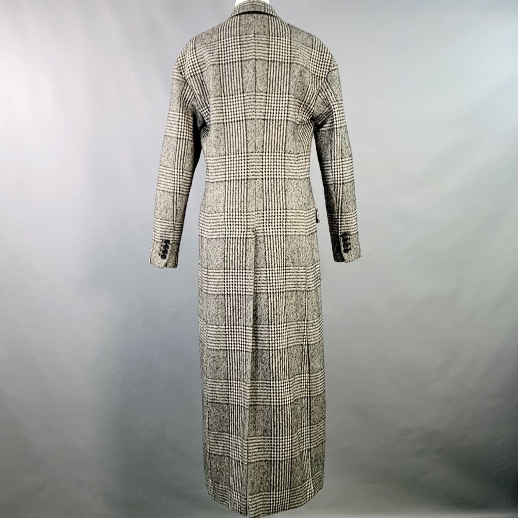 Vintage MICHAEL by MICHAEL KORS Size S Black White Wool Blend Plaid Double Breasted Coat Mens Size S / US 4 / IT 40 - 4 Thumbnail