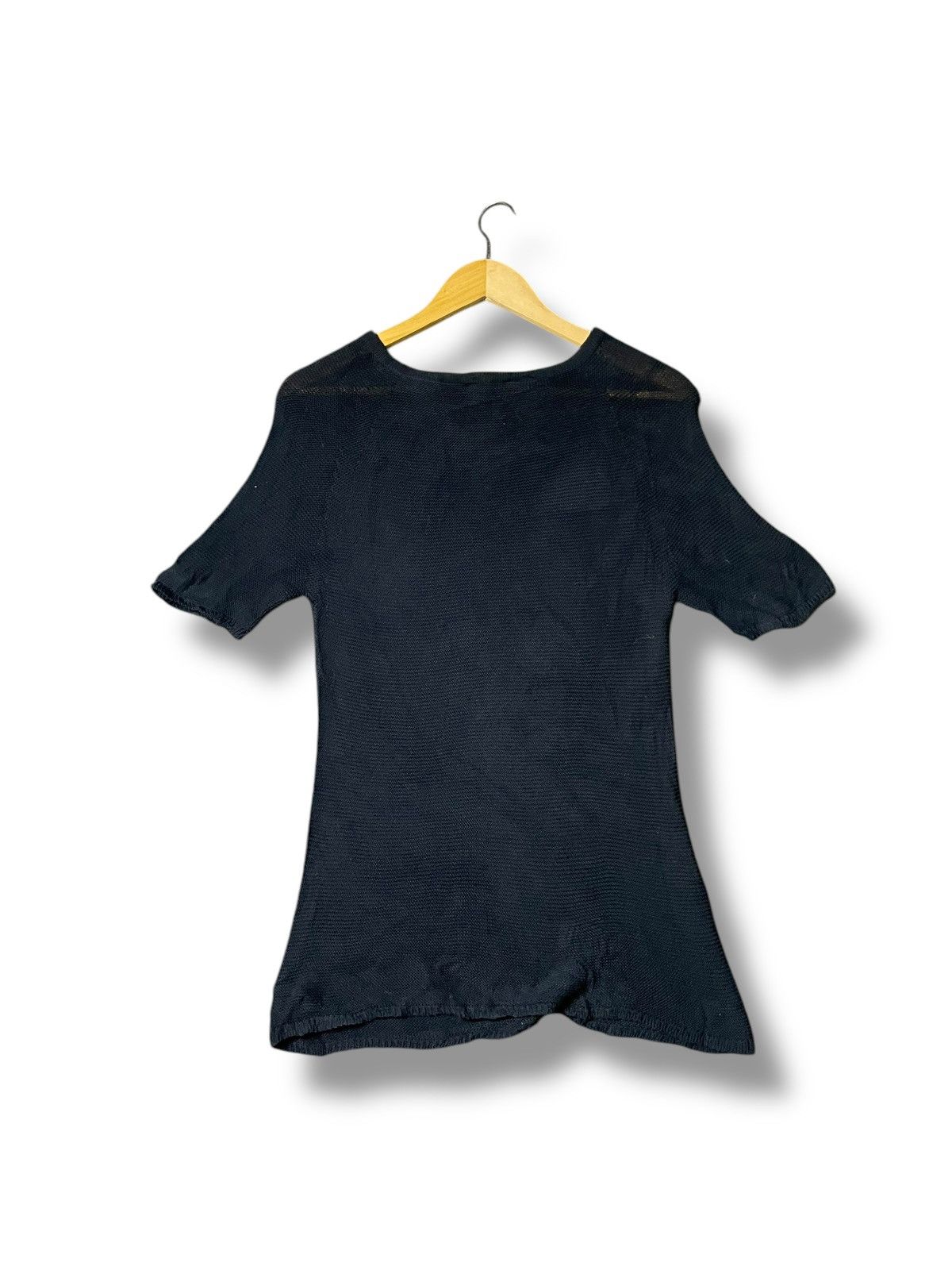Max Mara × Vintage Maxmara Cashmere & Wool Short Sleeve Jumper (44) Size XS / US 0-2 / IT 36-38 - 4 Thumbnail