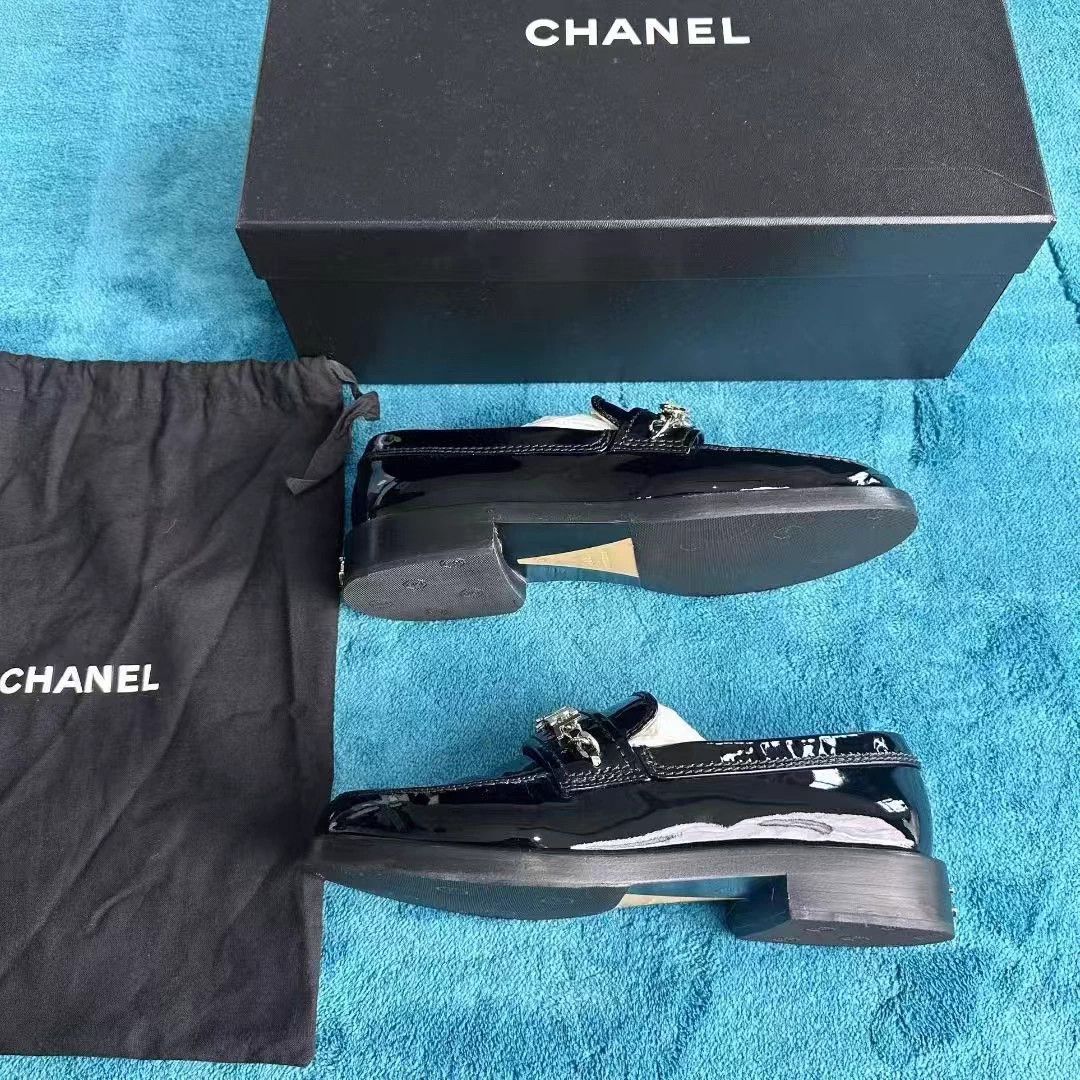Chanel Chanel Classic Chain Logo Black Loafer - New Soles Size US 6 / IT 36 - 3 Thumbnail