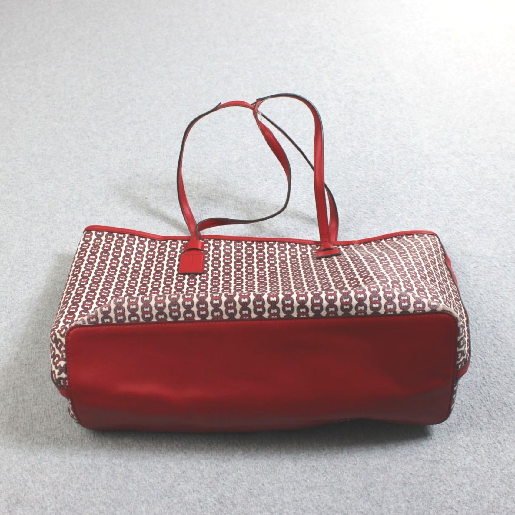 Tory Burch Tory Burch Tote Bag Women Large Red Leather Canvas Purse Luxury Carryall READ Size ONE SIZE - 2 Thumbnail
