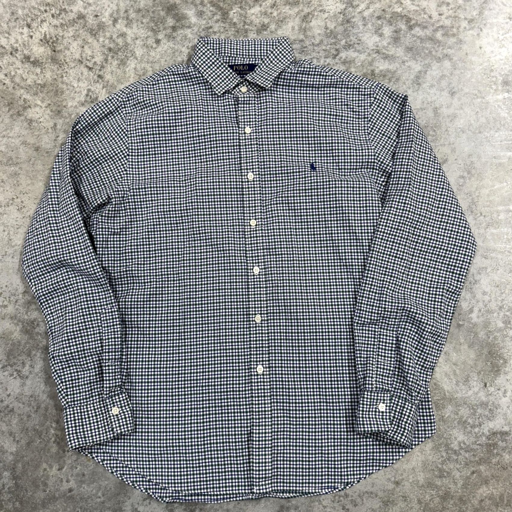 Polo Ralph Lauren Polo Ralph Lauren Shirt Mens XL Blue Green Slim Fit Gingham Check Long Sleeve Button-Up Size US XL / EU 56 / 4 - 2 Thumbnail
