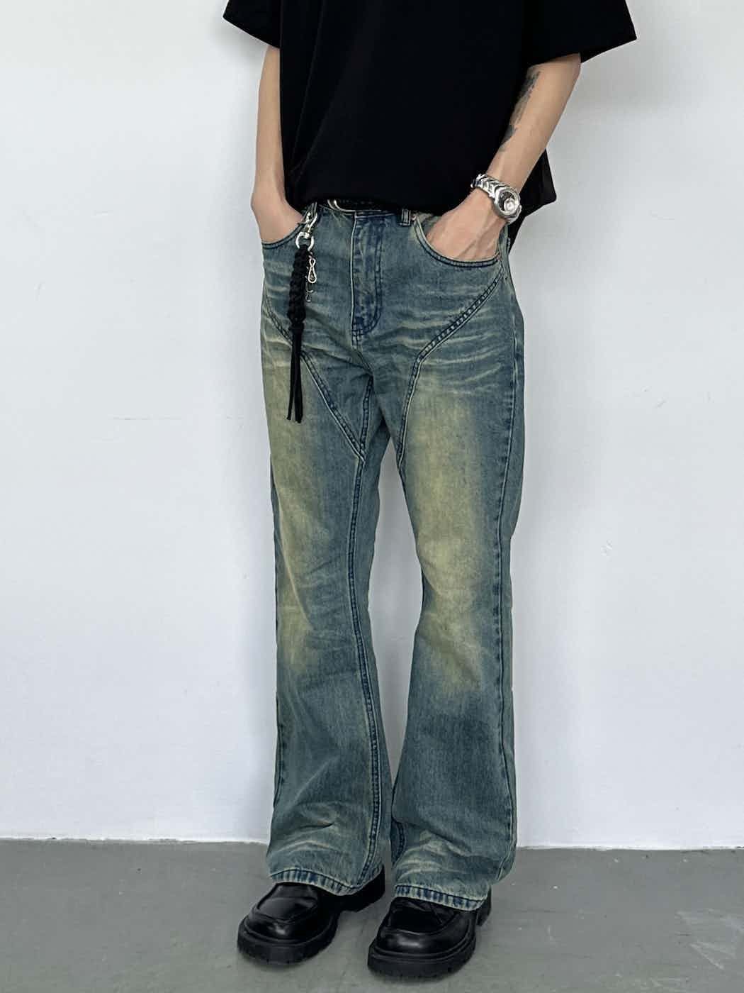washed faded y2k yuppie flared jeans