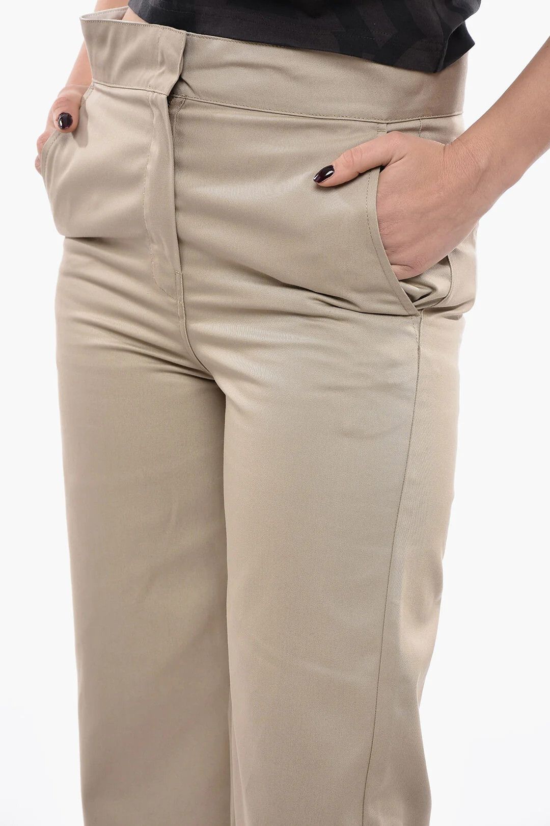 Palm Angels og1mm0326 High-Waist Straight-Fit Pant in Beige Size 30" / US 8 / IT 44 - 3 Thumbnail