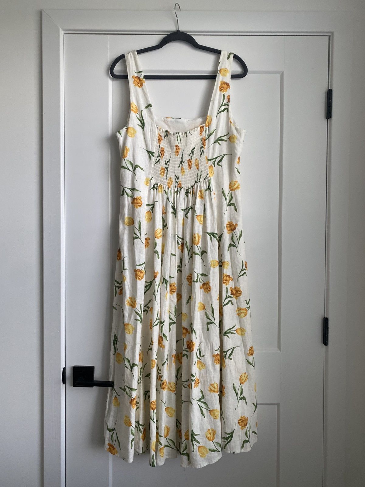 Joie JOIE SZ14 White/yellow Floral Linen blend Midi Dress-NWT Size XL / US 12-14 / IT 48-50 - 7 Thumbnail