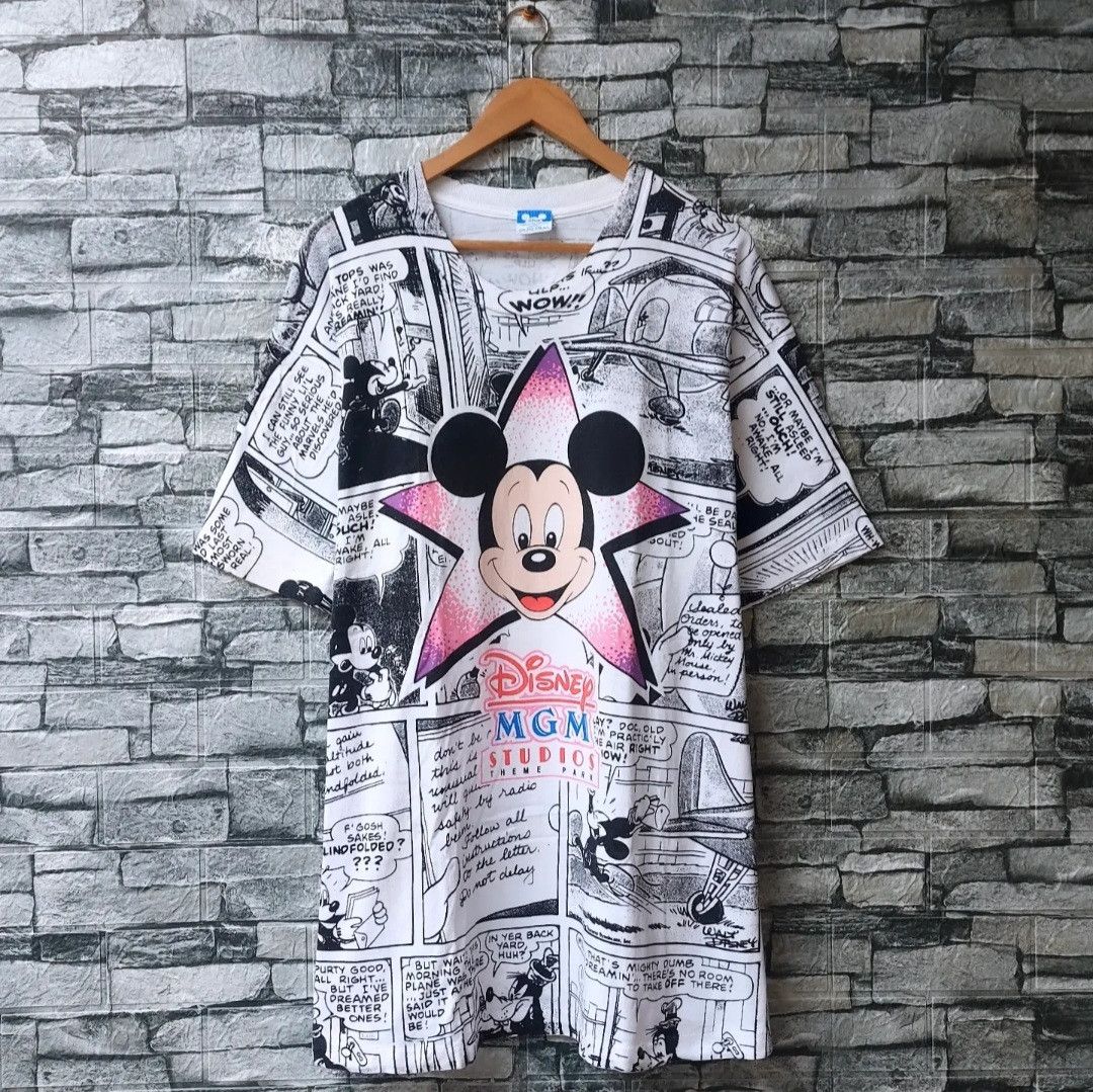 Disney Vtg 90s Mickey Mouse Disney MGM AOP Tshirt Size US XL / EU 56 / 4 - 1 Thumbnail