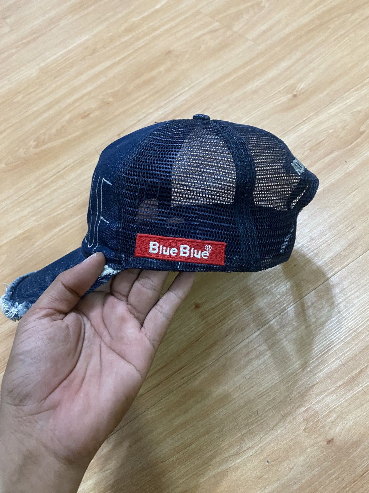 Blue Blue Japan Blue blue spellout denim truckers cap hats Size ONE SIZE - 5 Thumbnail