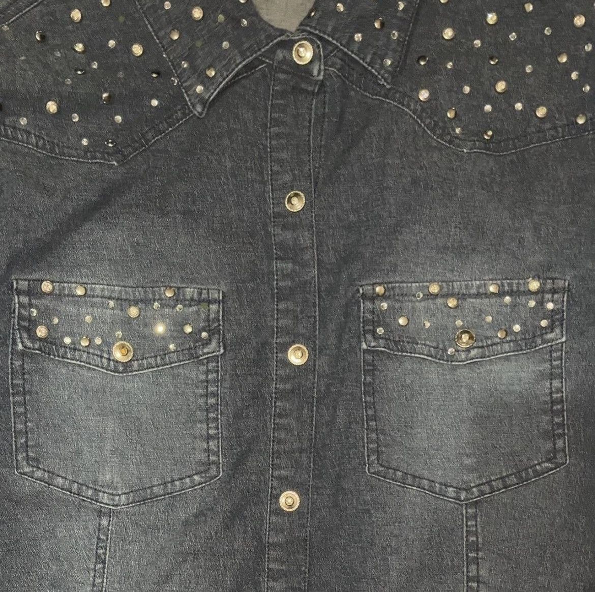 Other Rhinestone Denim Shirt Size US M / EU 48-50 / 2 - 4 Thumbnail