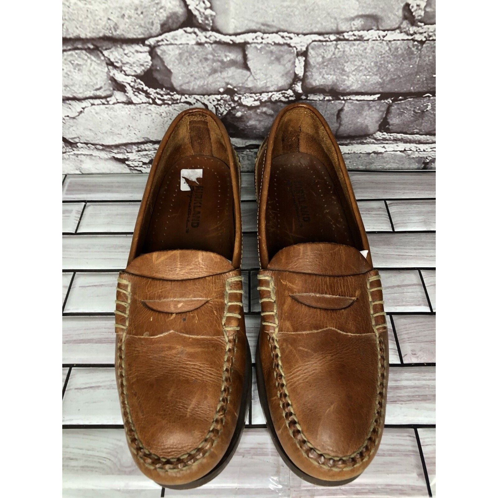 Kirkland Signature Kirkland Signature Brown Leather Penny Loafers Moc Toe Slip Size US 10 / EU 43 - 11 Thumbnail