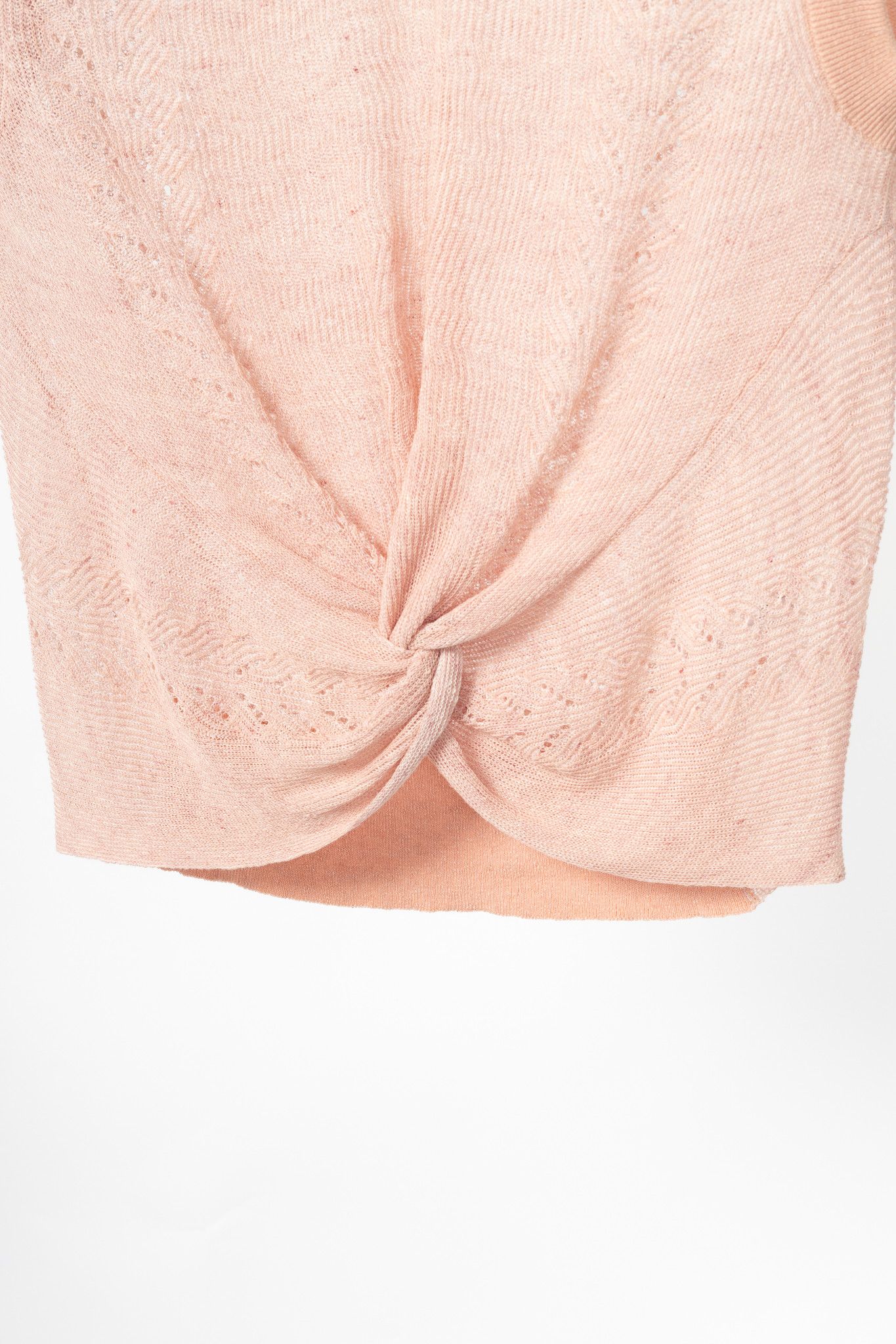 Veronica Beard Veronica Beard Kellen Linen Pointelle Twist-Front Sweater Size S / US 4 / IT 40 - 6 Thumbnail