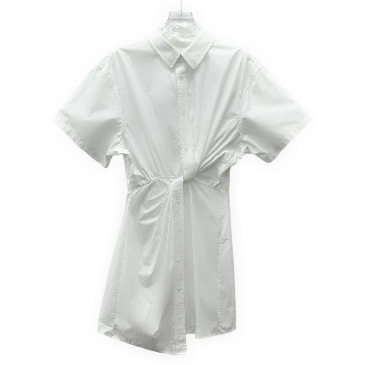 Alexander Wang Alexander Wang White Lapel Twisted Short Sleeve Dress K26WX Size M / US 6-8 / IT 42-44 - 1 Thumbnail