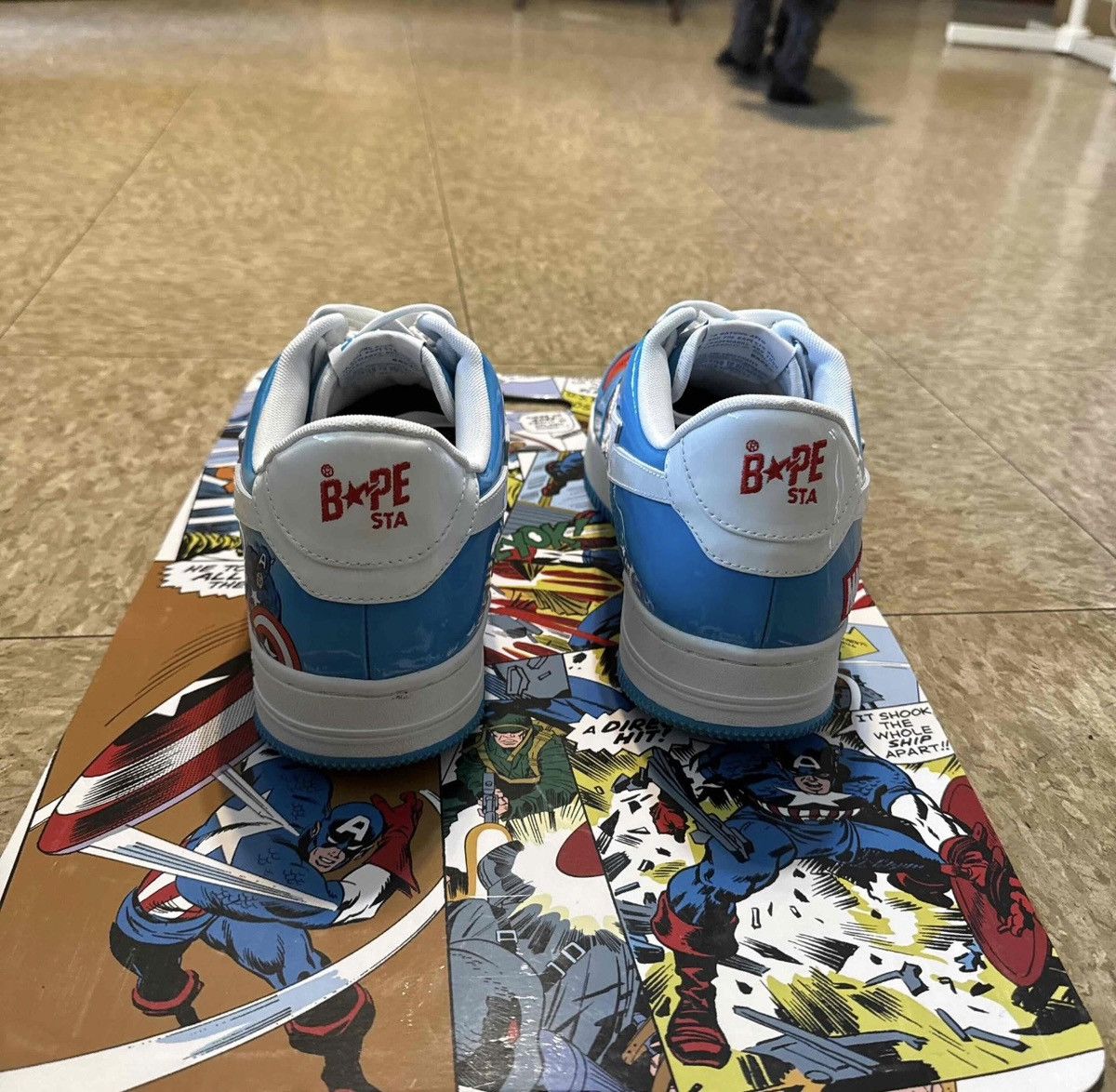 Bape × Marvel Comics Bape X Marvel Captain America Bapestas Sz-12 Size US 12 / EU 45 - 4 Thumbnail