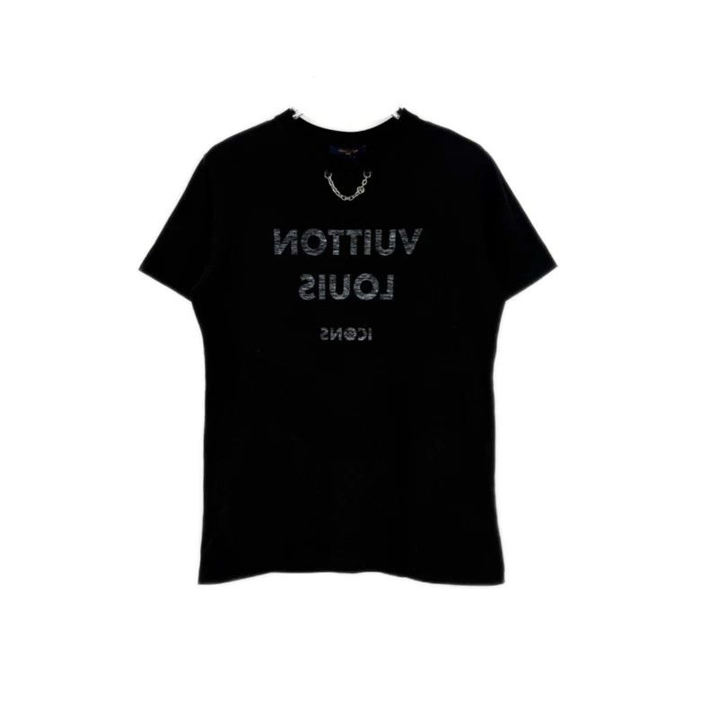 Louis Vuitton Louis Vuitton Black classic logo chain short sleeve T-shirt Size US XL / EU 56 / 4 - 1 Thumbnail