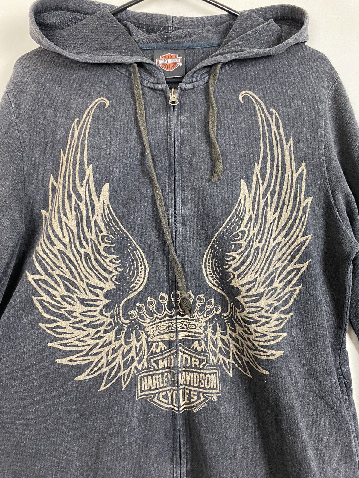 Harley Davidson Vintage Harley Davidson Faded Zip Up Hoodie Sweatshirt y2k Size US L / EU 52-54 / 3 - 2 Thumbnail