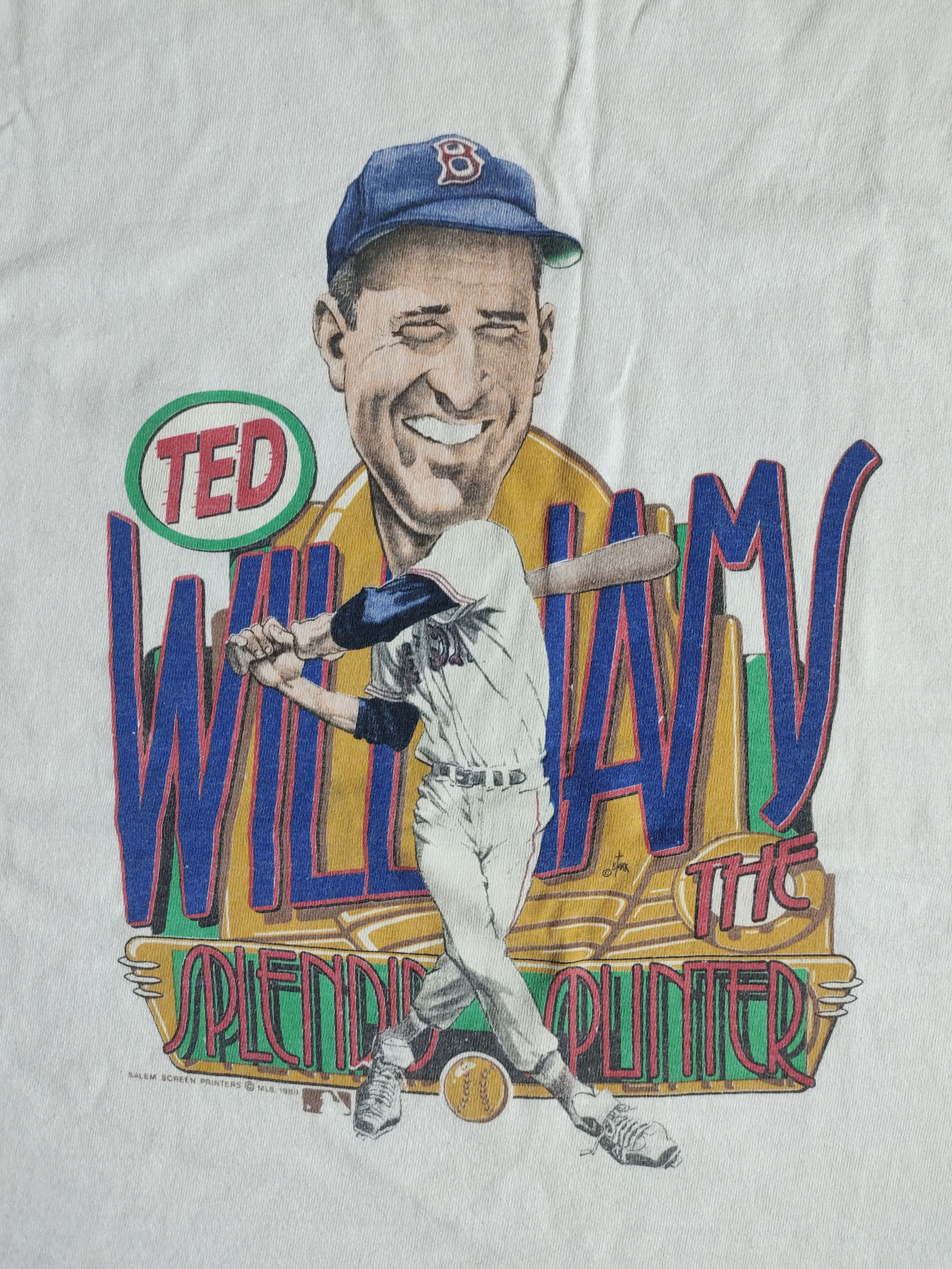 MLB × Salem Sportswear × Vintage Vintage Ted Williams Caricature 1989 T-shirt Size US XL / EU 56 / 4 - 4 Thumbnail
