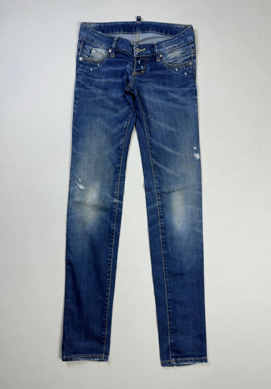 Dsquared2 Dsquared Distressed Denim Low Rise Skinny Biker Jeans Pants Size 25" / US 0 / IT 36 - 1 Thumbnail