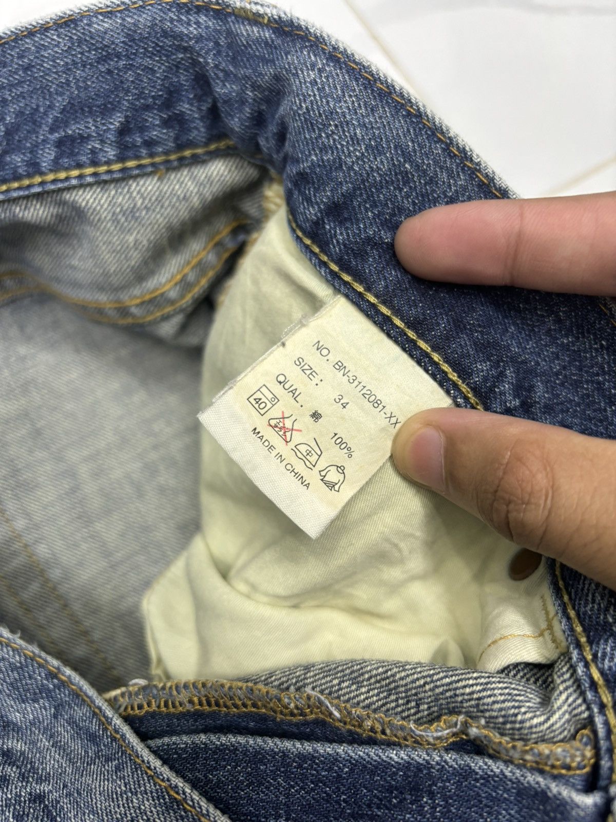Japanese Brand PATCHWORK BACK NUMBER DISTRESSED DENIM JORTS DENIM Size US 34 / EU 50 - 8 Thumbnail