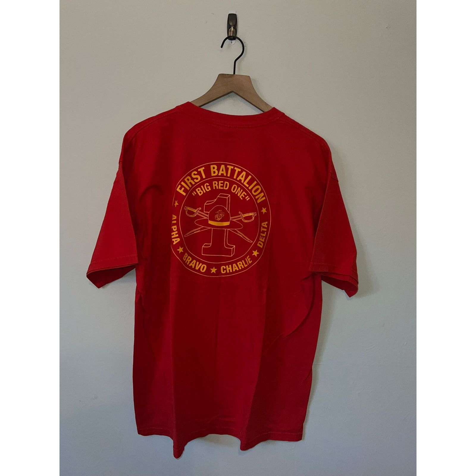 Gildan Vintage First Battalion Shirt Big Red One Bravo Tee VTG XL Size US XL / EU 56 / 4 - 5 Thumbnail