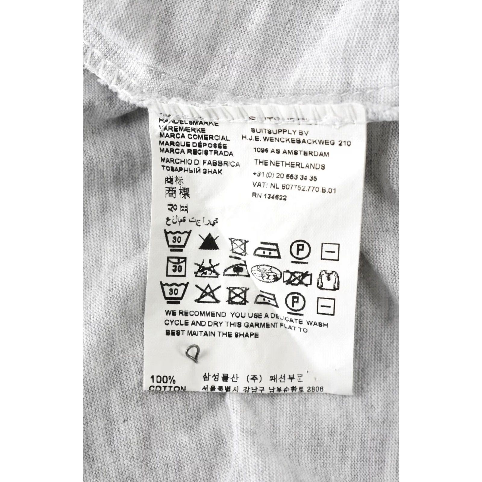 Suitsupply SUITSUPPLY Shirt Men Extra Slim Egyptian Cotton Washed Button Up Grey 37 Size 36R - 6 Thumbnail