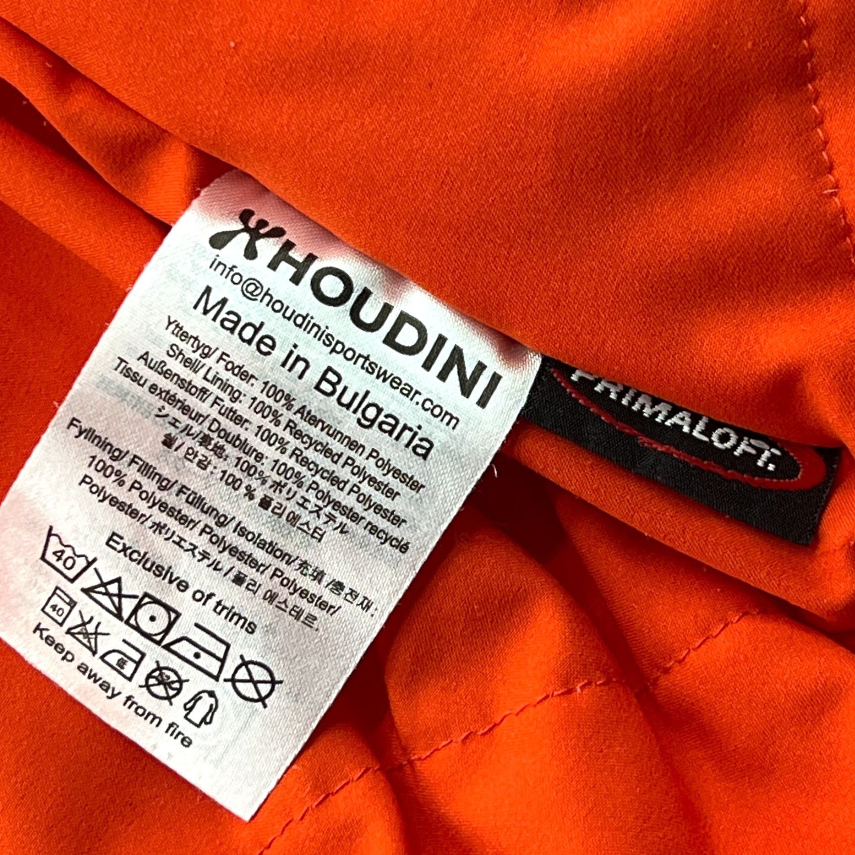 Houdini Houdini Womens Jacket XS Orange Full Zip Hooded Primaloft Outdoor Jacket Size XS / US 0-2 / IT 36-38 - 6 Thumbnail