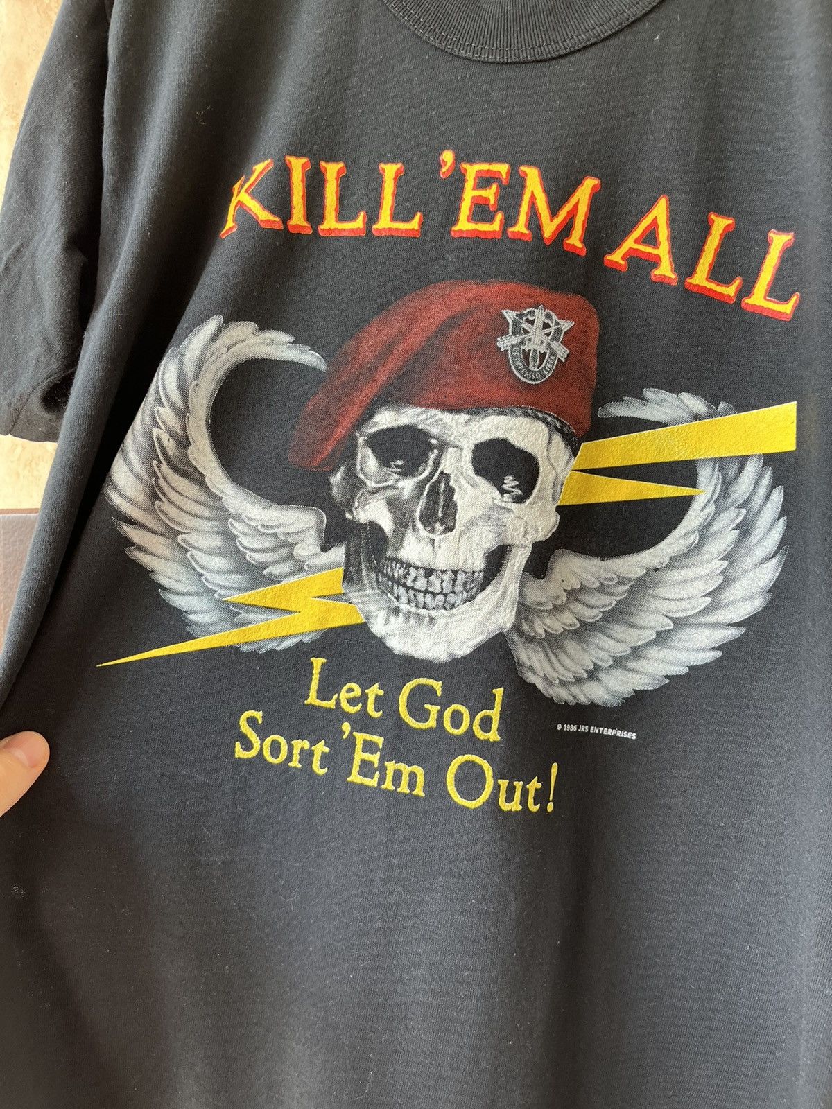 Rothco Morale Patch 'Kill Em All Let God Sort Em Out' Con Teschio E Coltello, 8,9x6,3 Cm, Retro A Gancio - 6