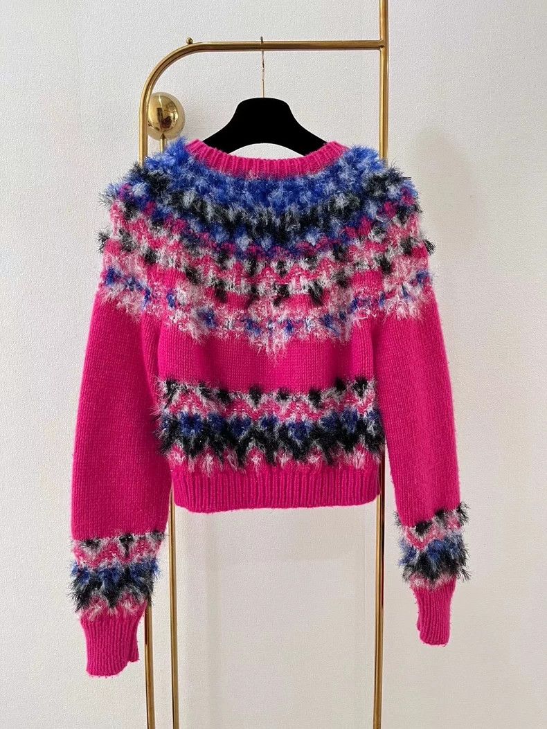 Chanel Chanel 21 autumn and winter pink bright line knitted pullo Size XS / US 0-2 / IT 36-38 - 2 Thumbnail