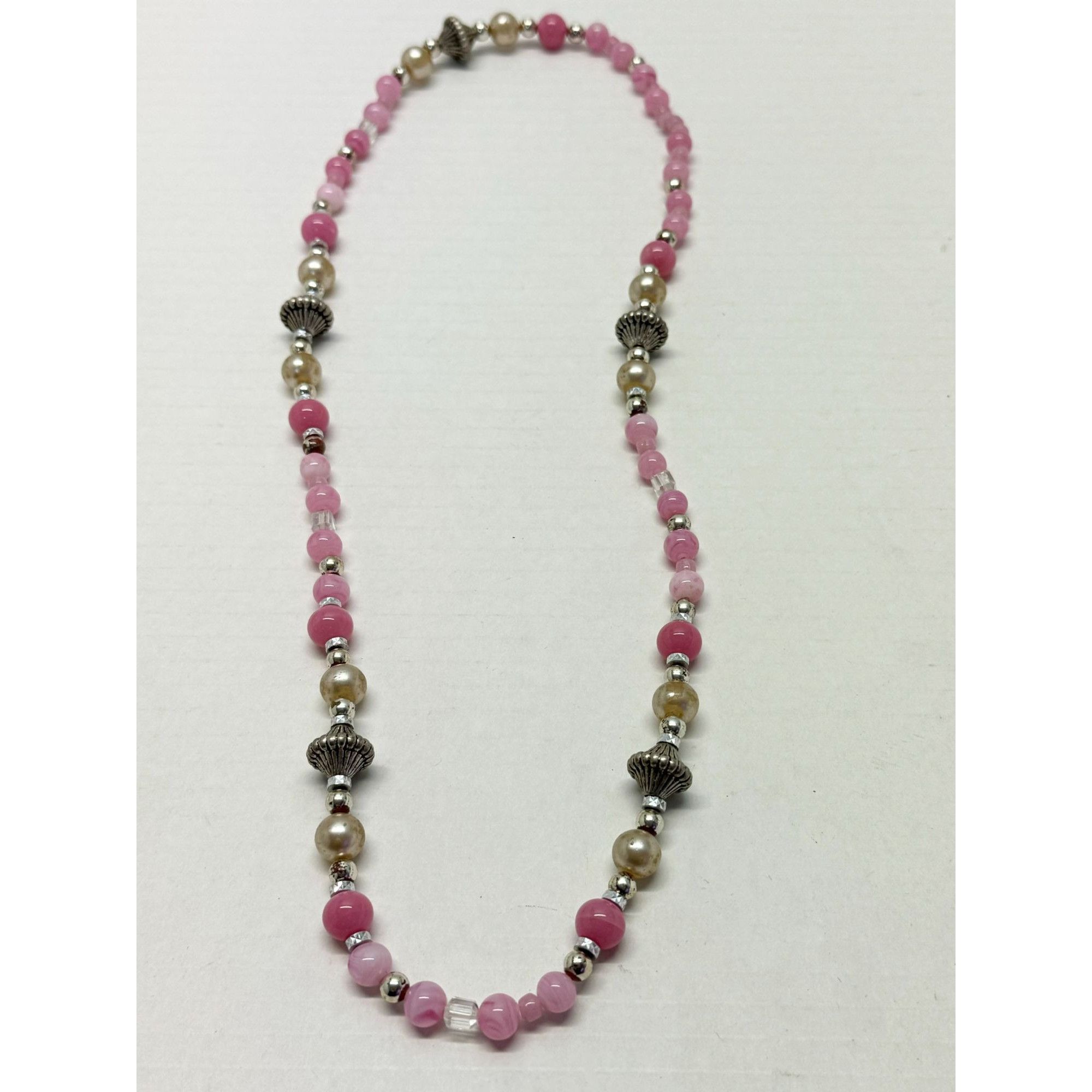 Vintage Vintage pink glass rhinestone beaded necklace Size ONE SIZE - 2 Thumbnail