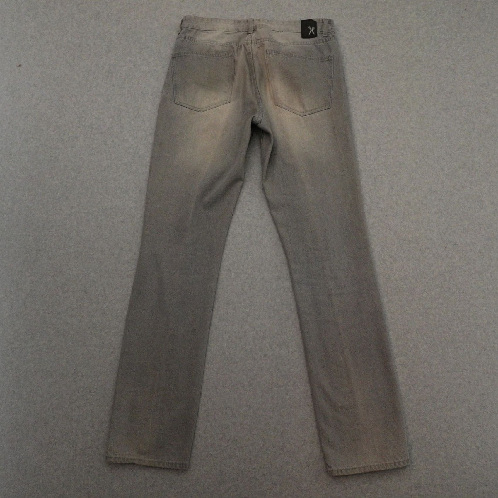 Ecko Unltd. Marc Ecko Jeans Men 36T (36X36) Regular Fit Denim Distressed Gray Cotton Straight Shirt/Jeans Size US 36 / EU 52 - 2 Thumbnail