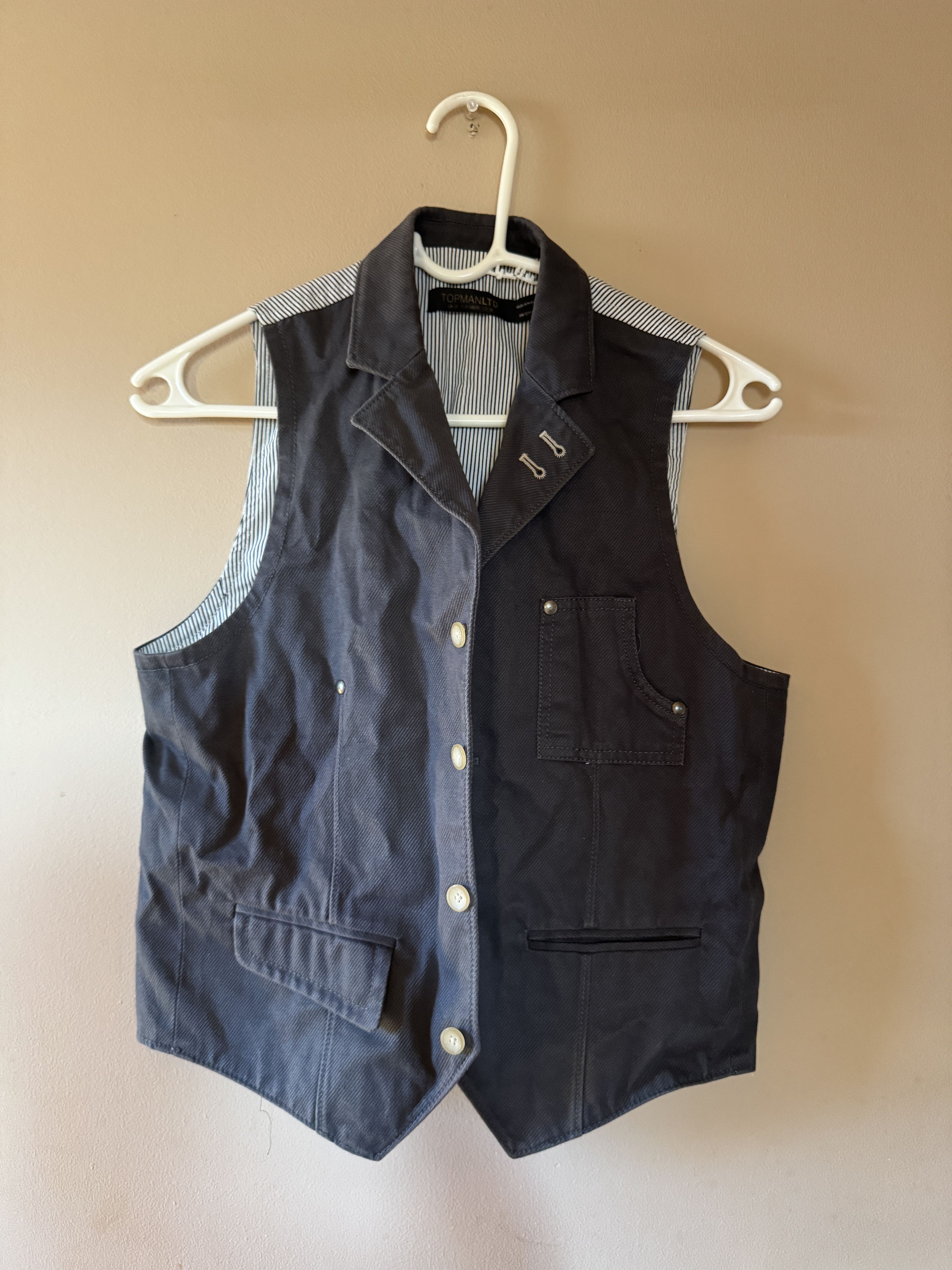 Topman Topman Ltd Gray Vest Size US S / EU 44-46 / 1 - 8 Thumbnail