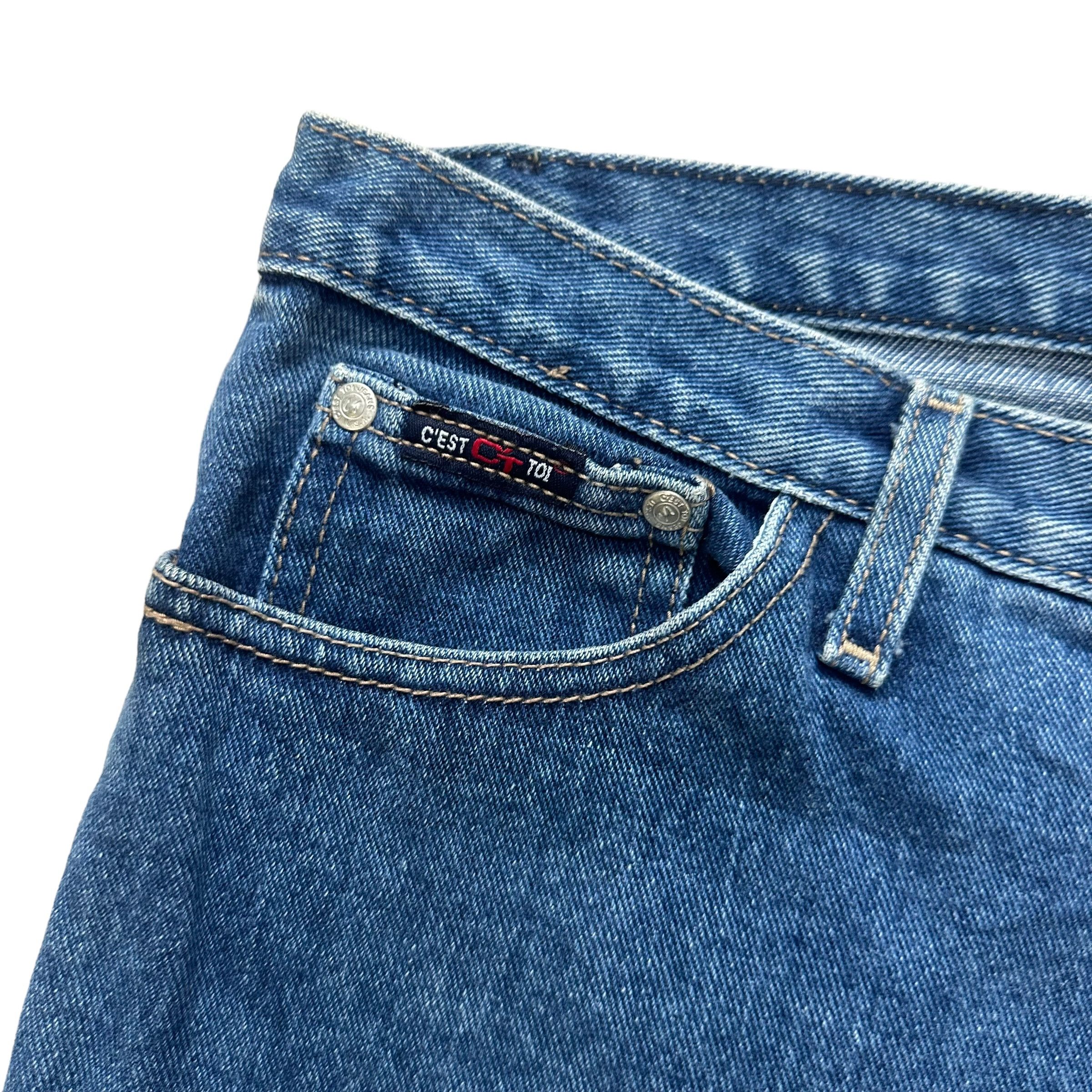 Vintage C'EST TOI JEANS USA BEADED JEANS STRAIGHT CUT #8859-032 Size 32" / US 10 / IT 46 - 3 Thumbnail