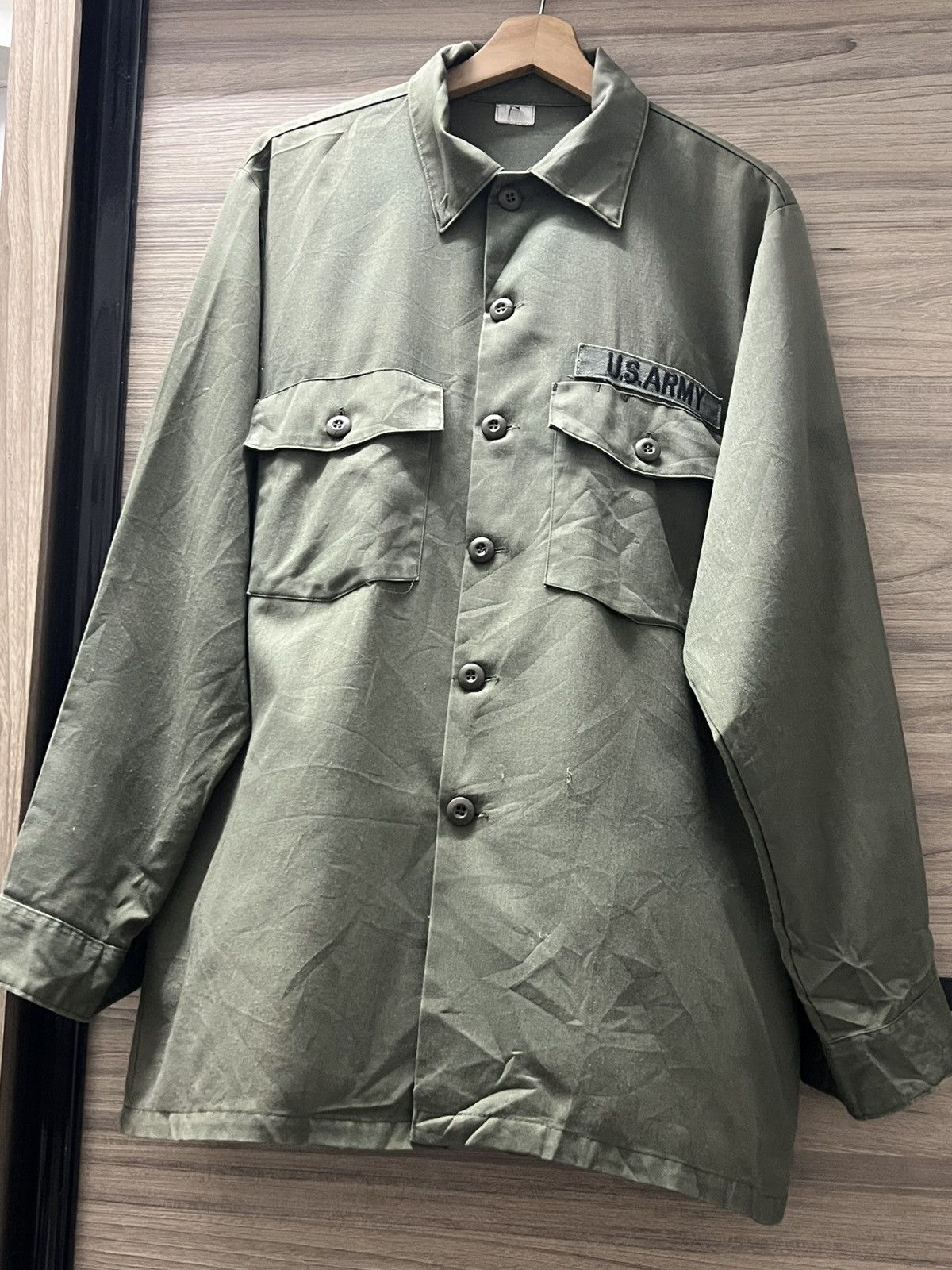 Vintage Vintage Usa og olive green button up long sleeve Size US XL / EU 56 / 4 - 1 Thumbnail