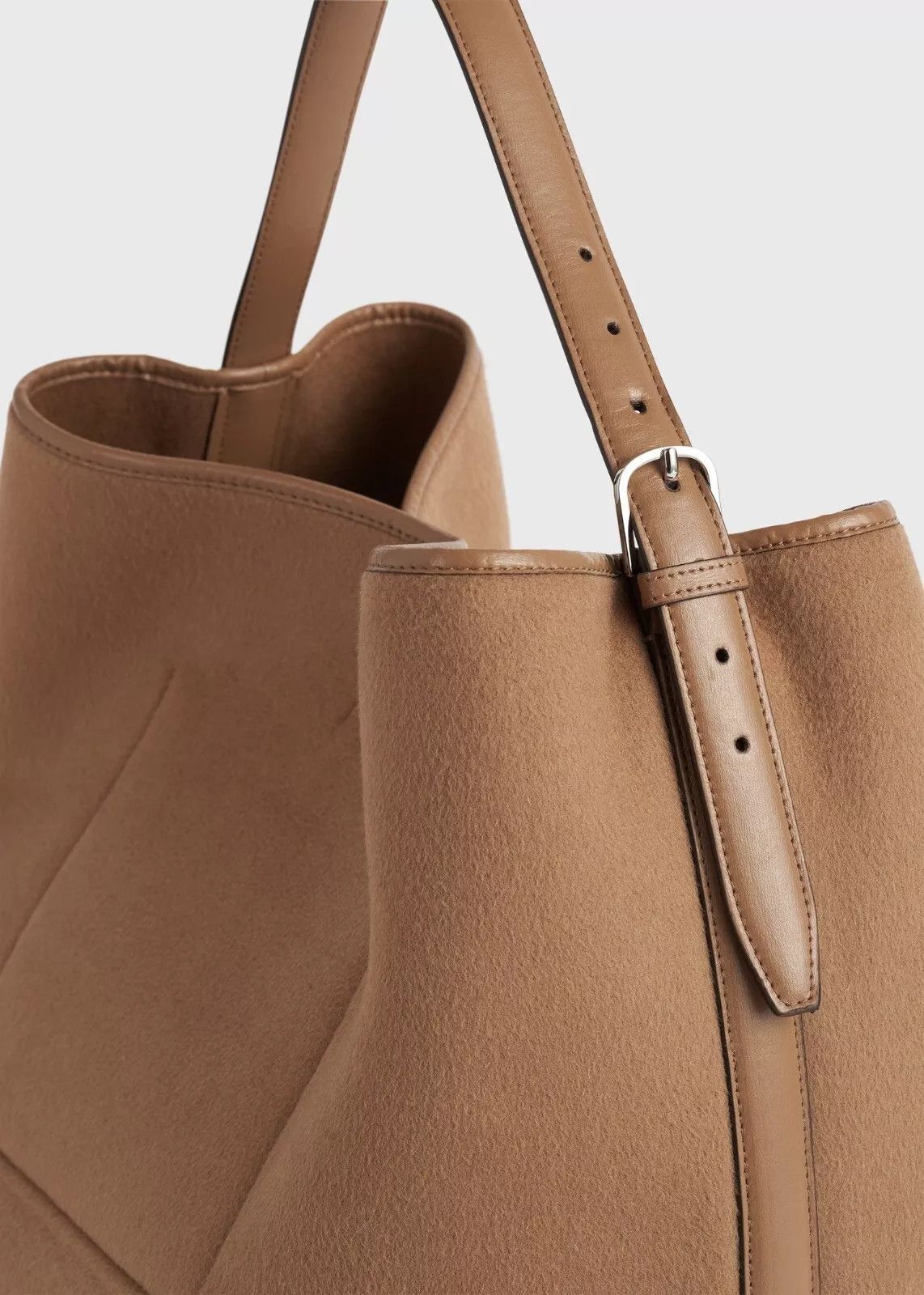 Toteme TOTEME Belted Doublé Camel Wool Tote Bag Size ONE SIZE - 4 Thumbnail