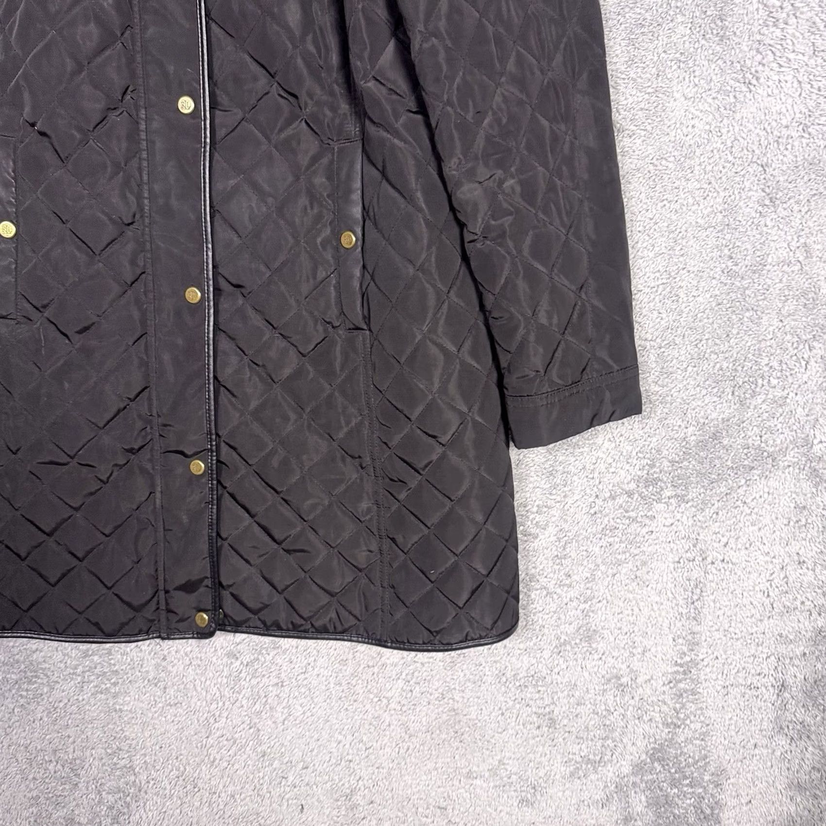 Ralph Lauren Ralph Lauren Jacket Women M Diamond Quilted Equestrian Barn Puffer Hood Full Zip - Black Label Size M / US 6-8 / IT 42-44 - 2 Thumbnail